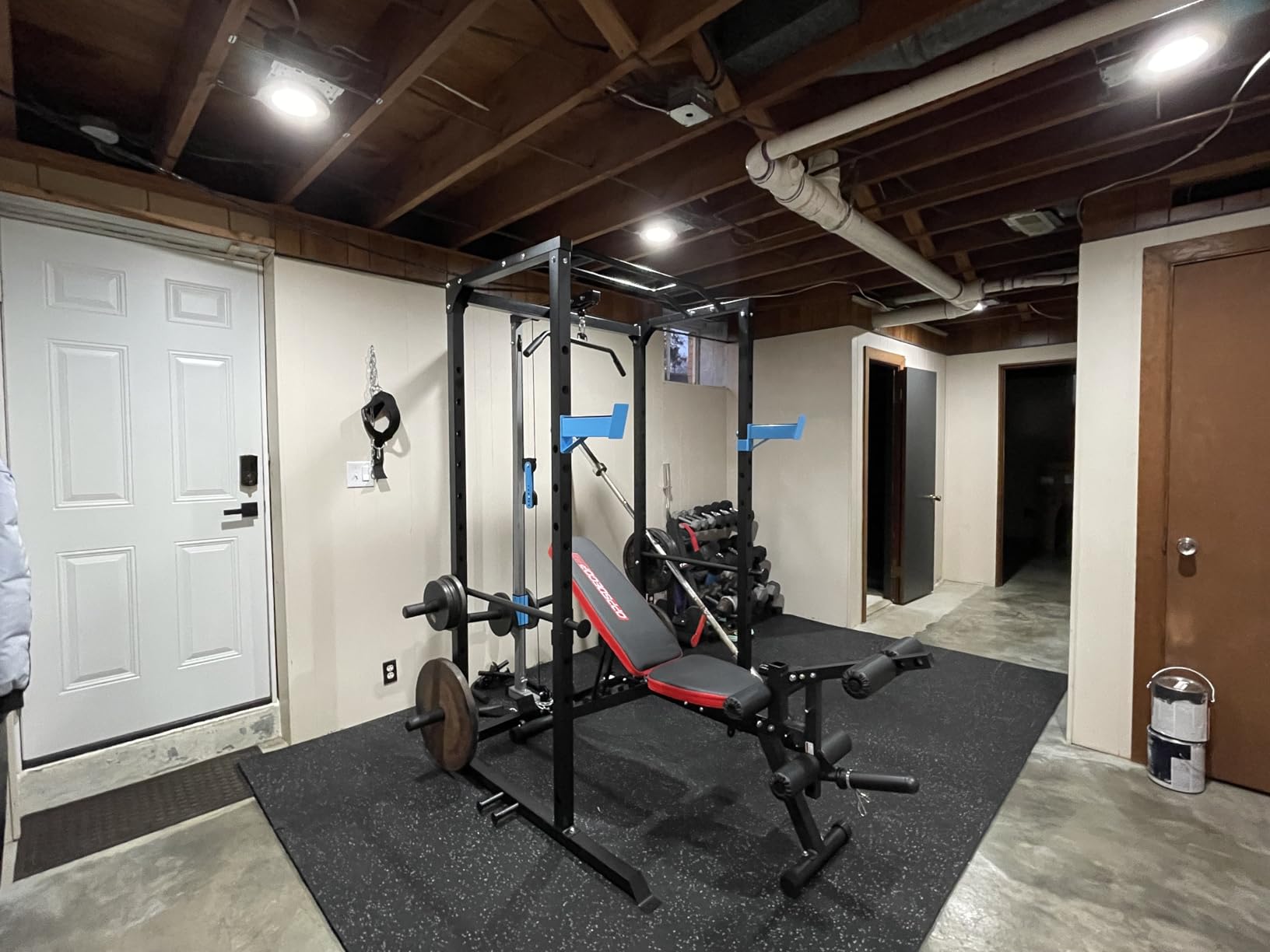 Power Cage, Multi-Functional Power Rack with J-Hooks, Dip Handles, Landmine Attachment and Optional Cable Pulley System for Home Gym customer photo 2