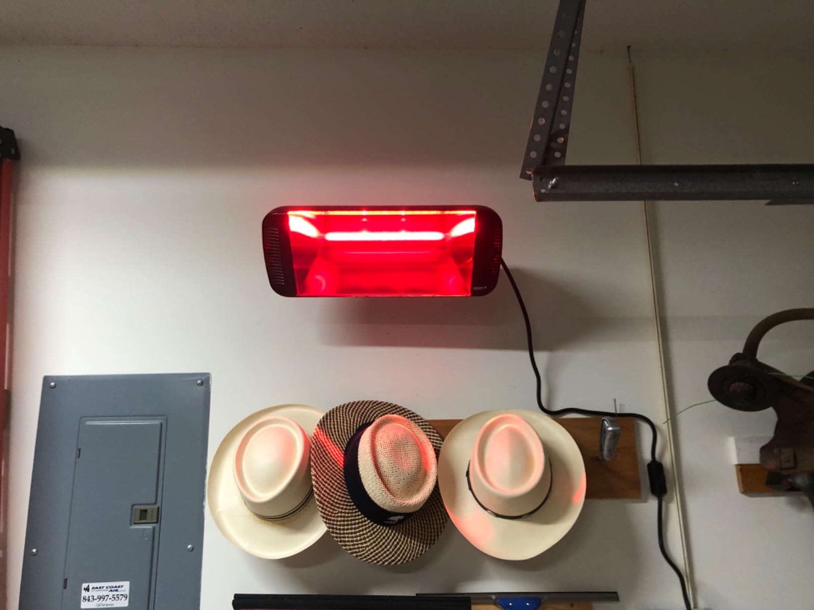 Professional Electric Infrared Outdoor Patio Heater, Wall Mounted, Comes with 6' 120V Plug-in Cord, Water Resistant for Residential and Commercial Use customer photo 1