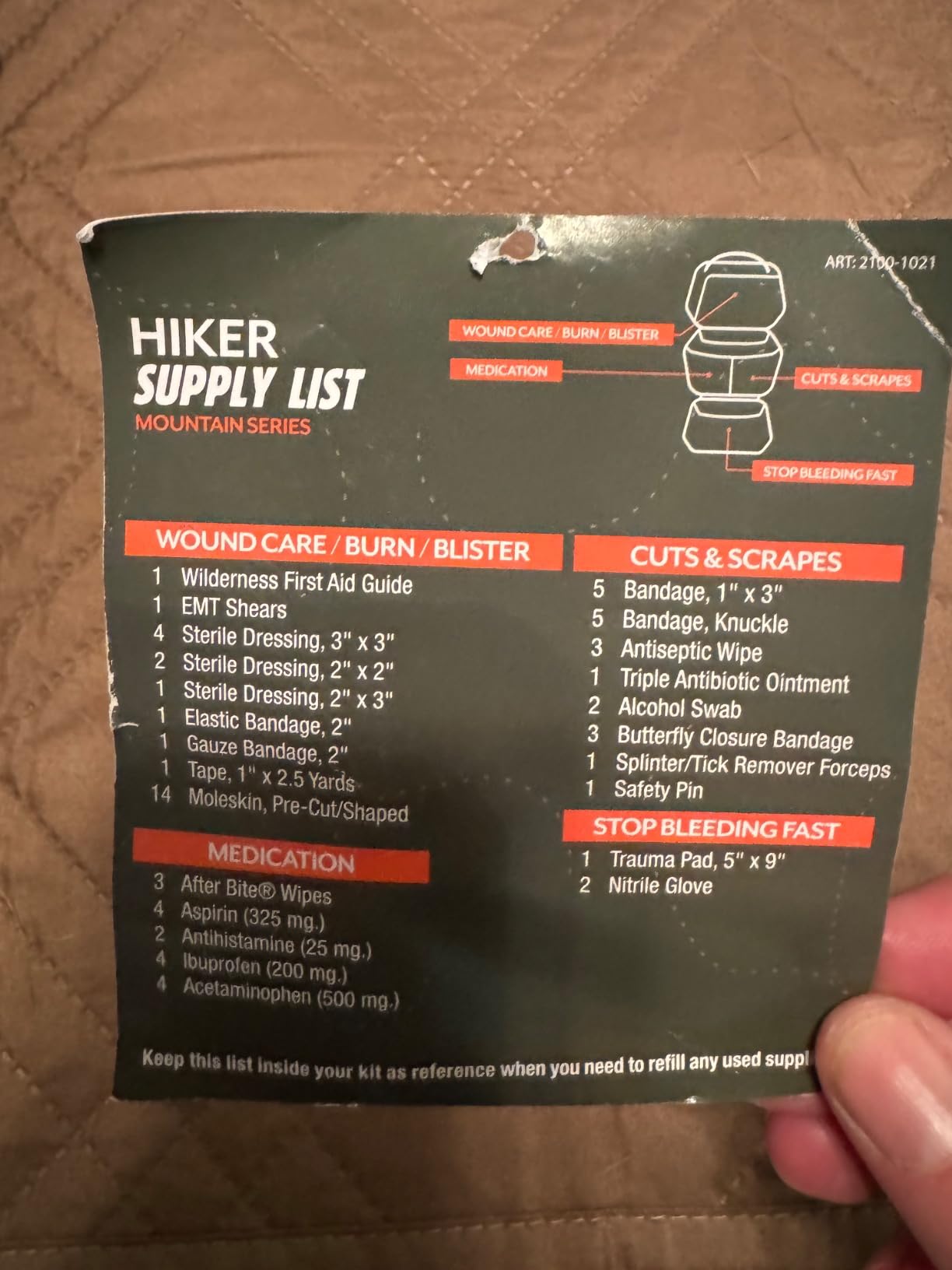 Adventure Medical Kits Mountain Series Medical Kit - Hiker - Emergency Medical First Aid Kit - for 2 People for 2 Days - Comes with a Trauma Pad, Medicine, Guide Book & More - Sunset customer photo 2