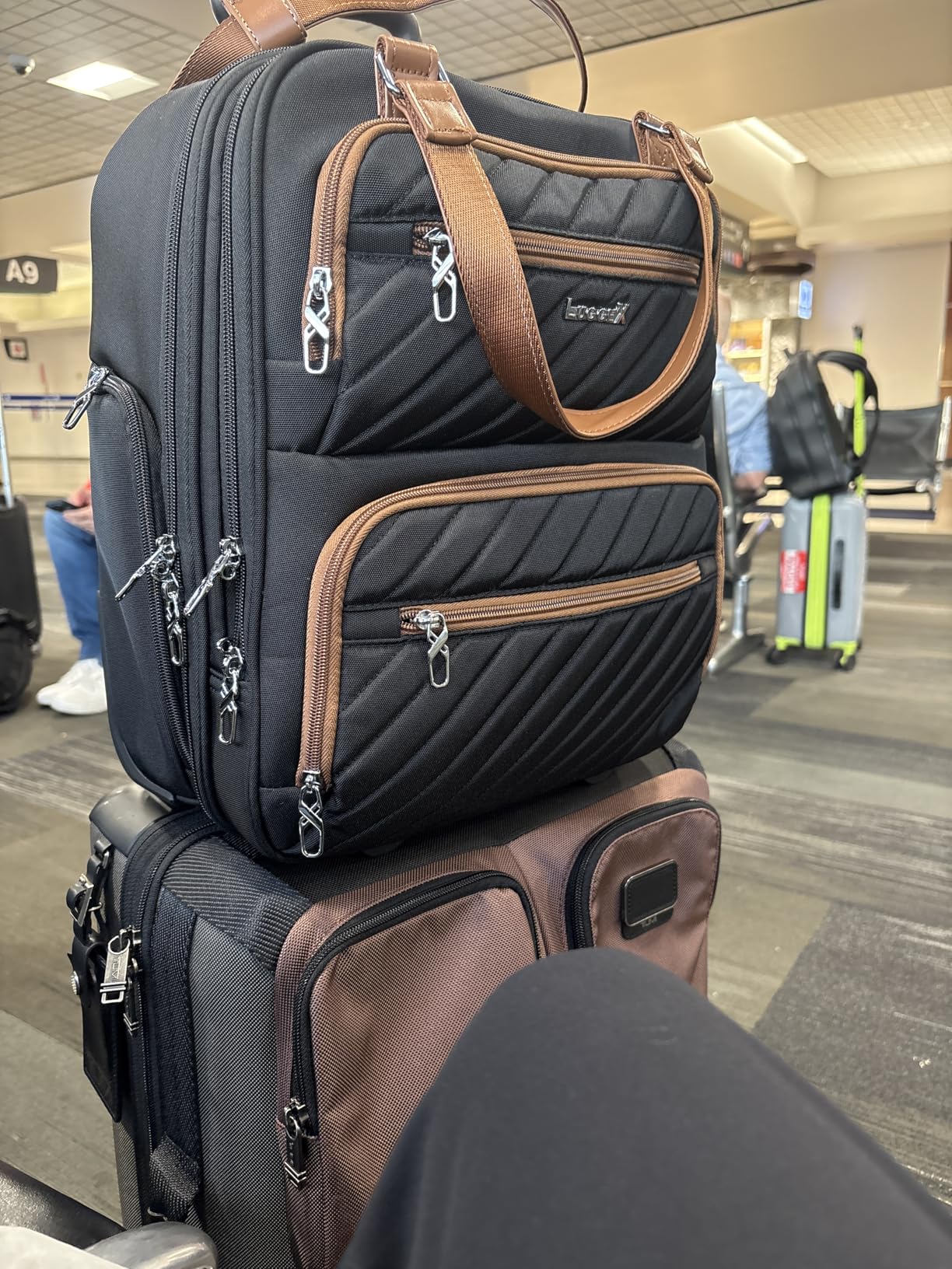 LUGGEX Underseat Carry On Luggage with Wheels, UDK Stylish Lightweight Under Seat Luggage, Soft Sided Personal Item Suitcase for Short Trip (UX-Core, Black, 16 Inch) customer photo 2