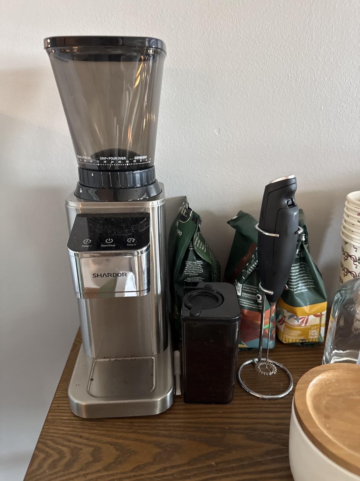 SHARDOR Professional Conical Burr Coffee Grinder, Coffee Bean Grinder with 48 Grind Settings for Espresso, Drip & French Press, Upgraded Anti-Static Technology, Precision Timer, Stainless Steel customer photo 2