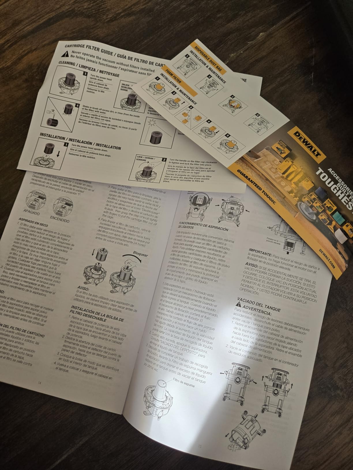 DEWALT Shop Vacuum 6 Gallon 4HP Poly Wet Dry Vacuum Ultimate Cleaning Solution for Construction Workshop Environments for Jobsite Garage Home W/Inflation Ket, Yellow, DXV06PL customer photo 2