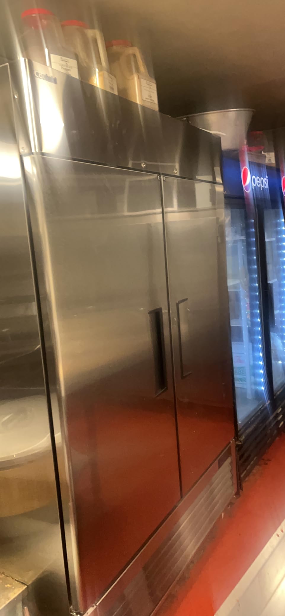 Coolski 54'' Commercial Freezer with 2 Door, Stainless Steel Reach-in Freezer Upright with 49 Cu.Ft/8 Shelves, Two Section Fan Cooling Freezers for Restaurant Garage ETL NSF Approved customer photo 2