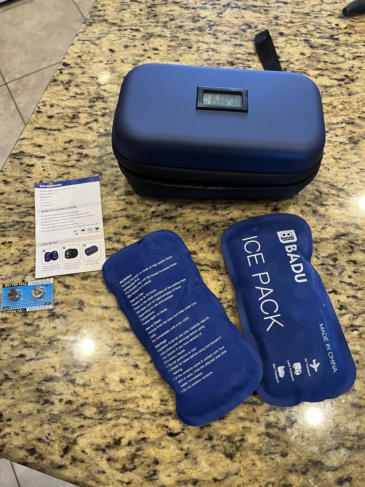 Insulin Cooler Travel Case TSA Approved Medication Diabetic Cooler for Travel with Temperature Display Refrigerated Medicine Organizer Bag with 2 Ice Pack customer photo 1