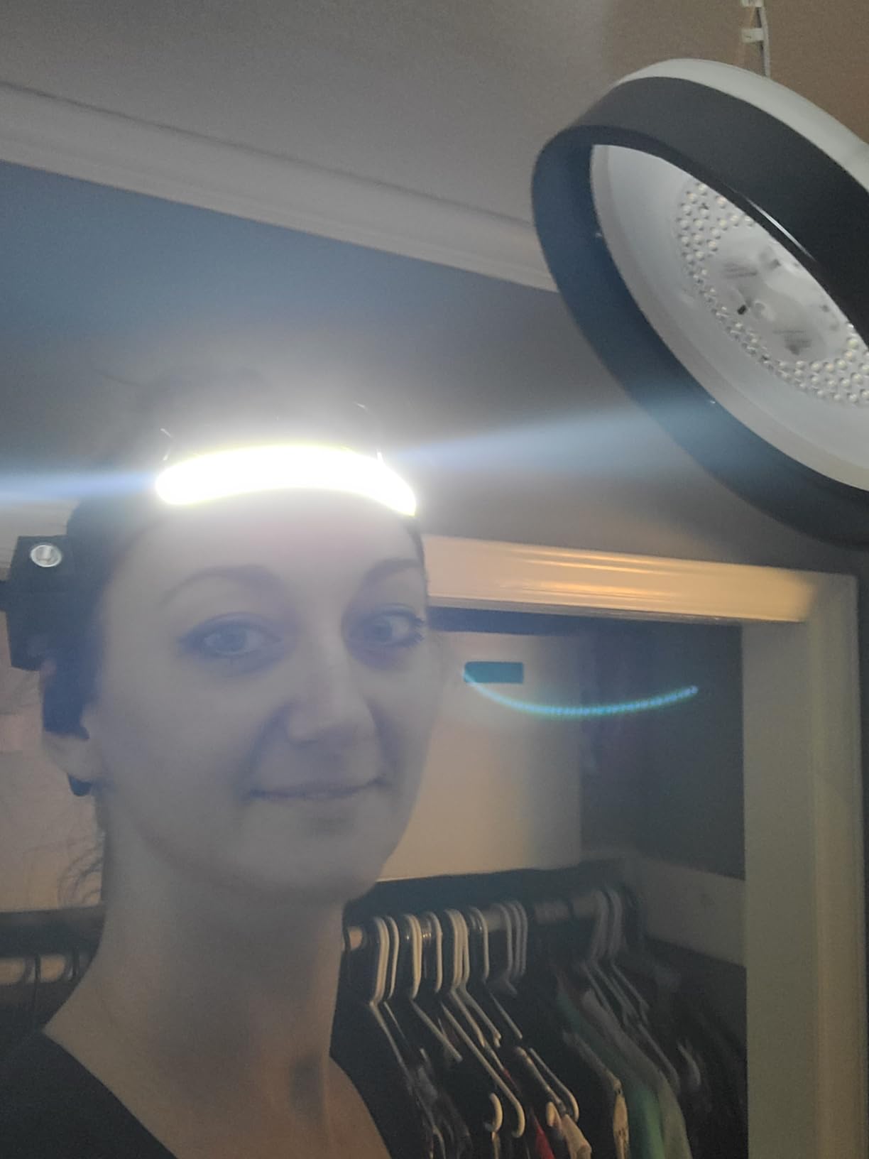 Lepro Headlamp - Super Bright LED Head Lamp Rechargeable with 230°Wide Beam, Adjustable Spotlight, Motion Sensor, 5 Modes, Waterproof Lightweight Headlight Flashlight for Camping Running customer photo 1