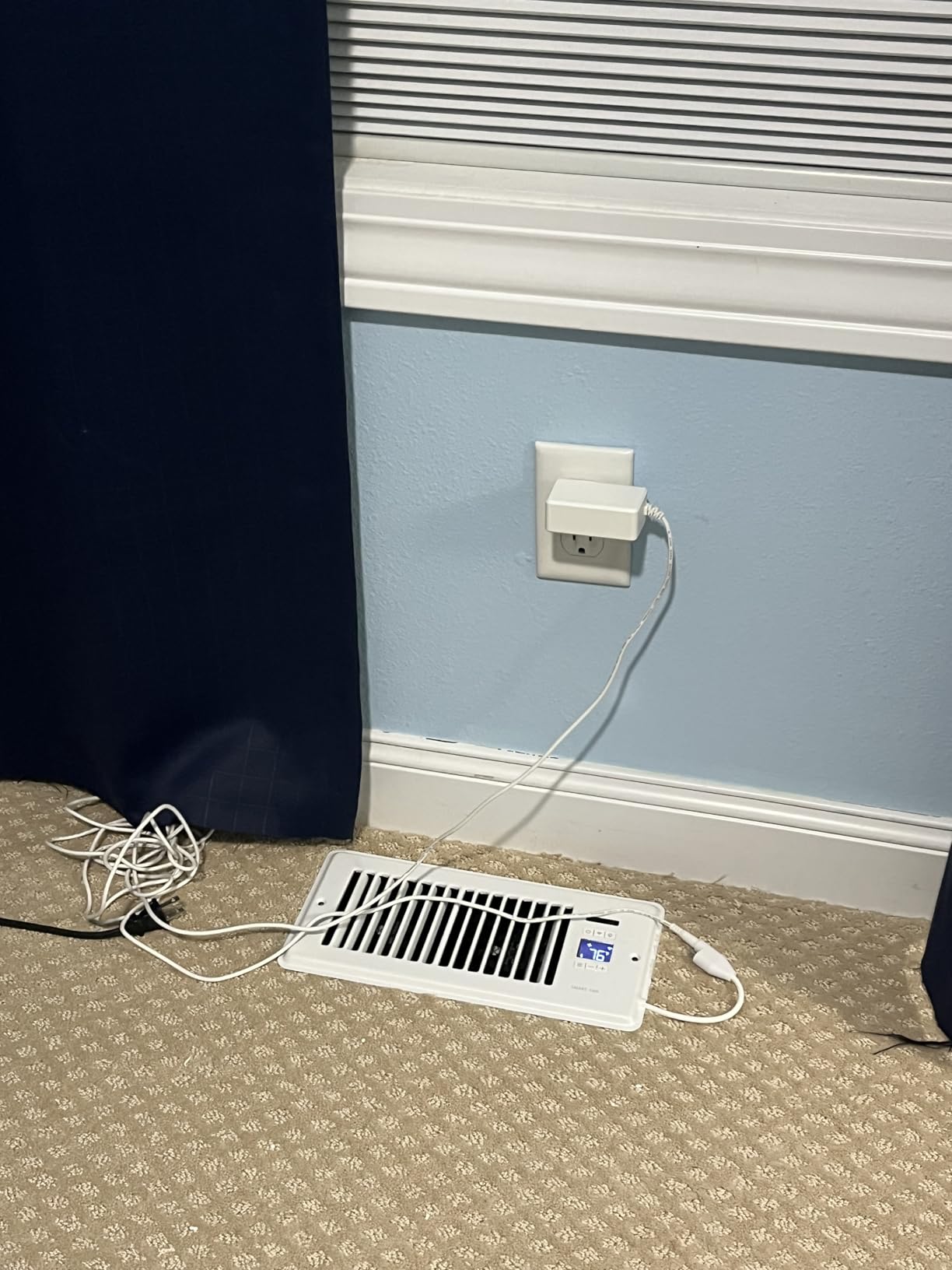 Super Quiet Register Booster Fan for 4 x 10 Register Holes, Smart Register Vent with Dual Intelligent Thermostat and WIFI App Control, Heating Cooling AC Vent Fan (White) customer photo 1