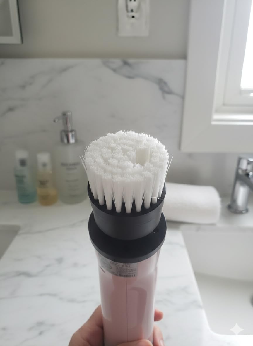 Dovety Electric Spin Scrubber, Cordless Cleaning Brush, Shower Scrubber with 8 Replaceable Brush Head, Power Cleaning Brush with Extension Handle, 2 Adjustable Speed, for Bathtub Grout Tile Floor customer photo 1