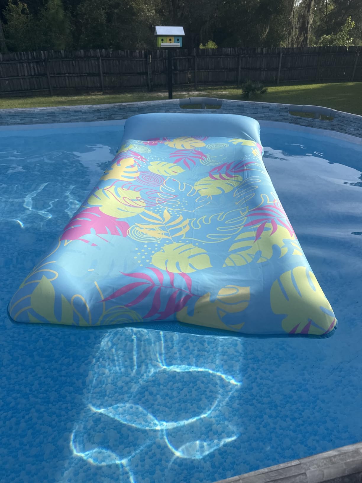 SLOOSH Inflatable Pool Floats Raft - XL Fabric Covered Pool Mat Lounger Floaties for Adults, Ultra Comfort Inflatable Water Float with Headrest for Beach Lake Swimming Pool Floating 68