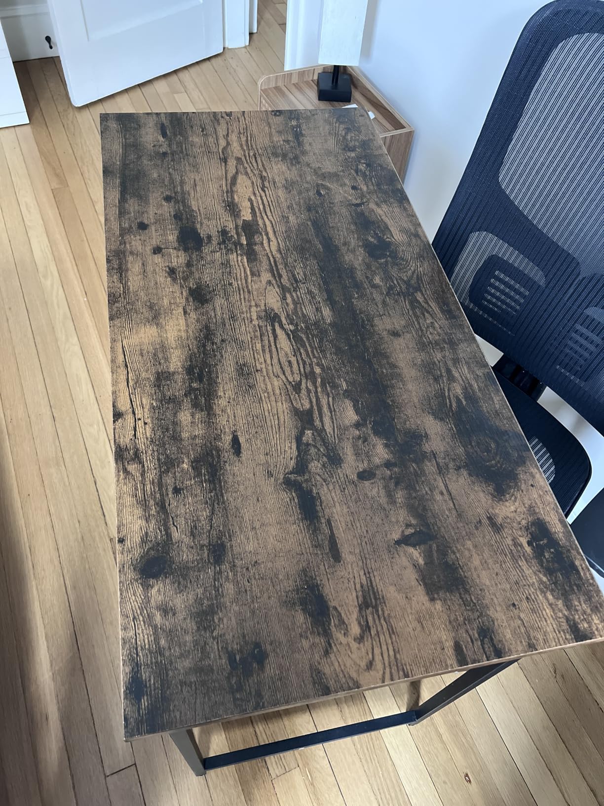 PayLessHere | 32 Inch Computer Desk | Brown | Office Desk with Metal Frame, Adjustable Feet | Water-Resistant, Scratchproof Surface | Sturdy Writing Table for Home Office or Study | Pack of 1 customer photo 1