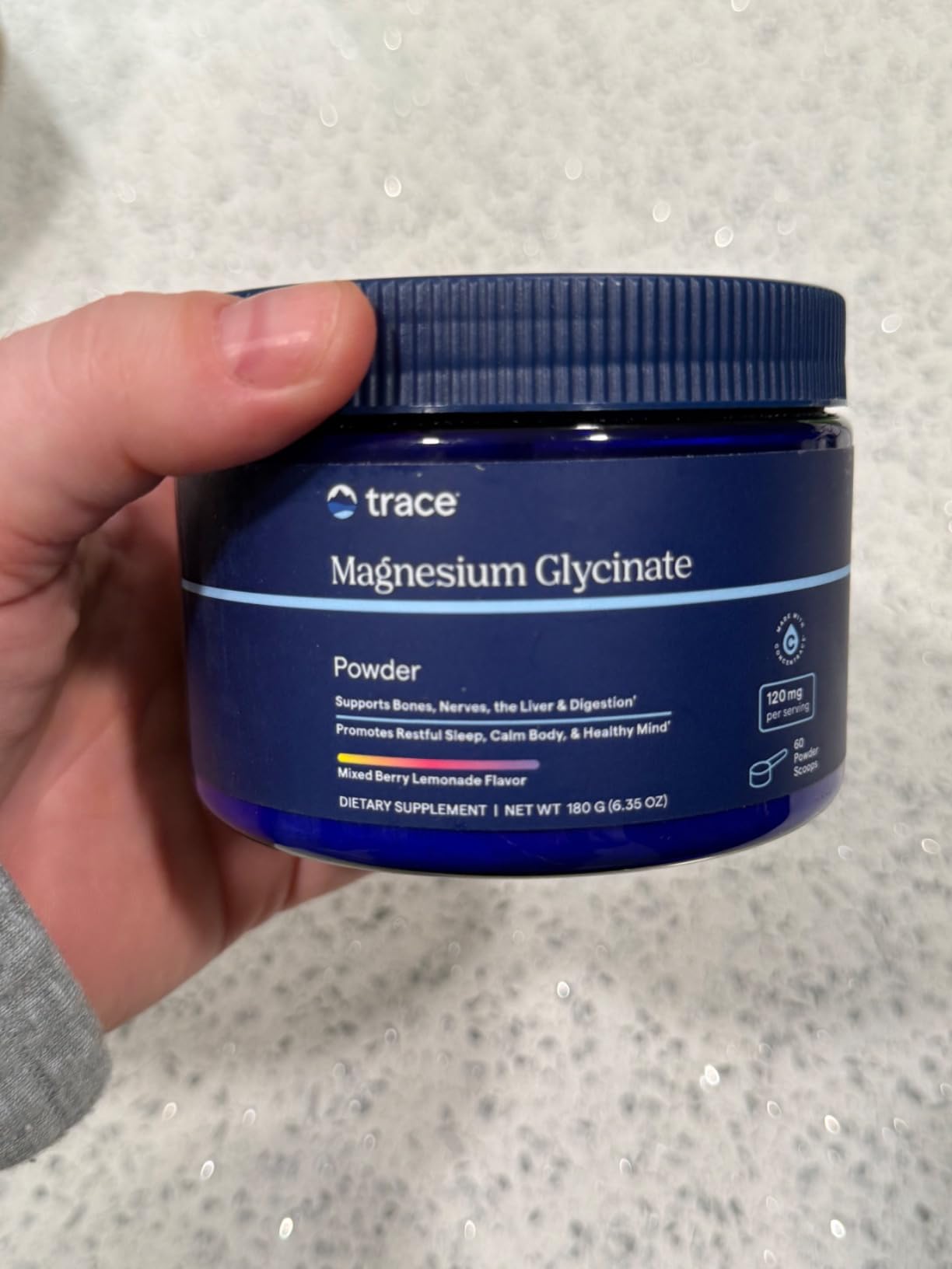 Trace Minerals Magnesium Glycinate Powder - Daily Magnesium Powder for Sleep Support - Calming Bedtime Drink - Natural & Gentle - Mixed Berry Lemonade - 180g (60 Servings) customer photo 1