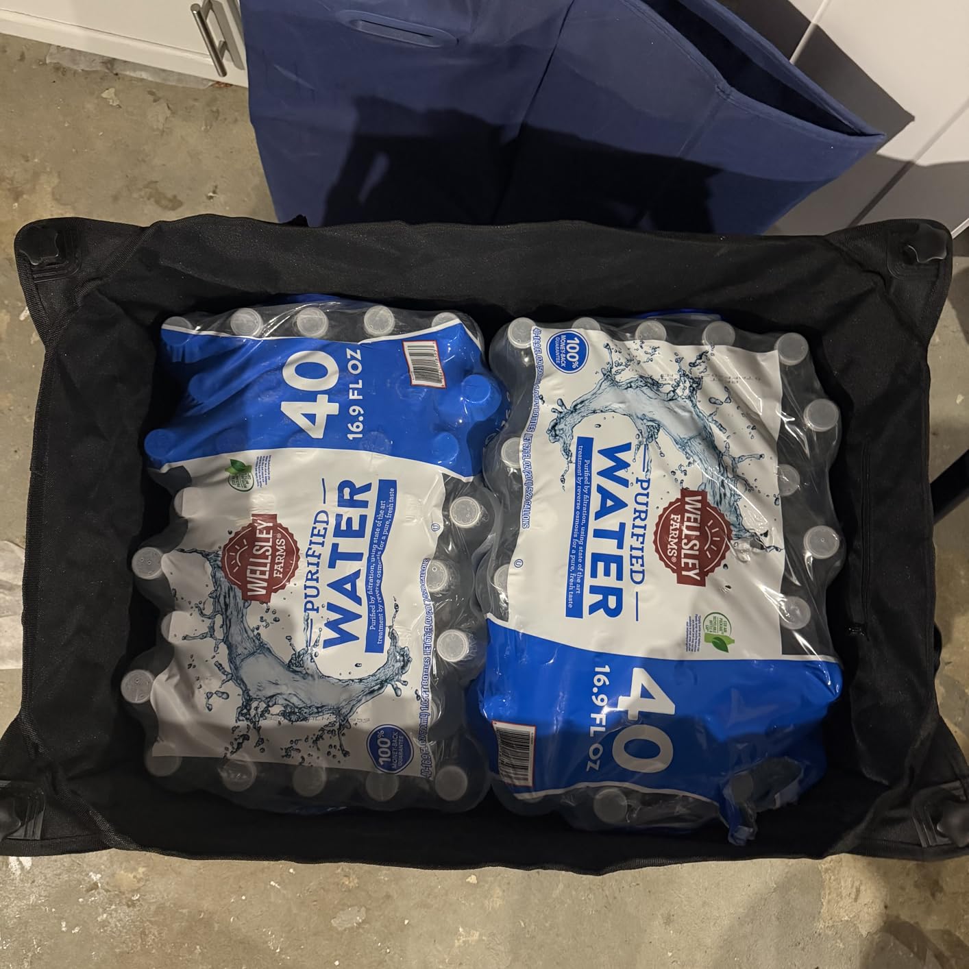 Collapsible Wagon Cart with Wheels Foldable - Folding Utility Heavy Duty Wagons Carts for Grocery Sports Garden Shopping Camping Wheelbarrows (Black, 120L) customer photo 1