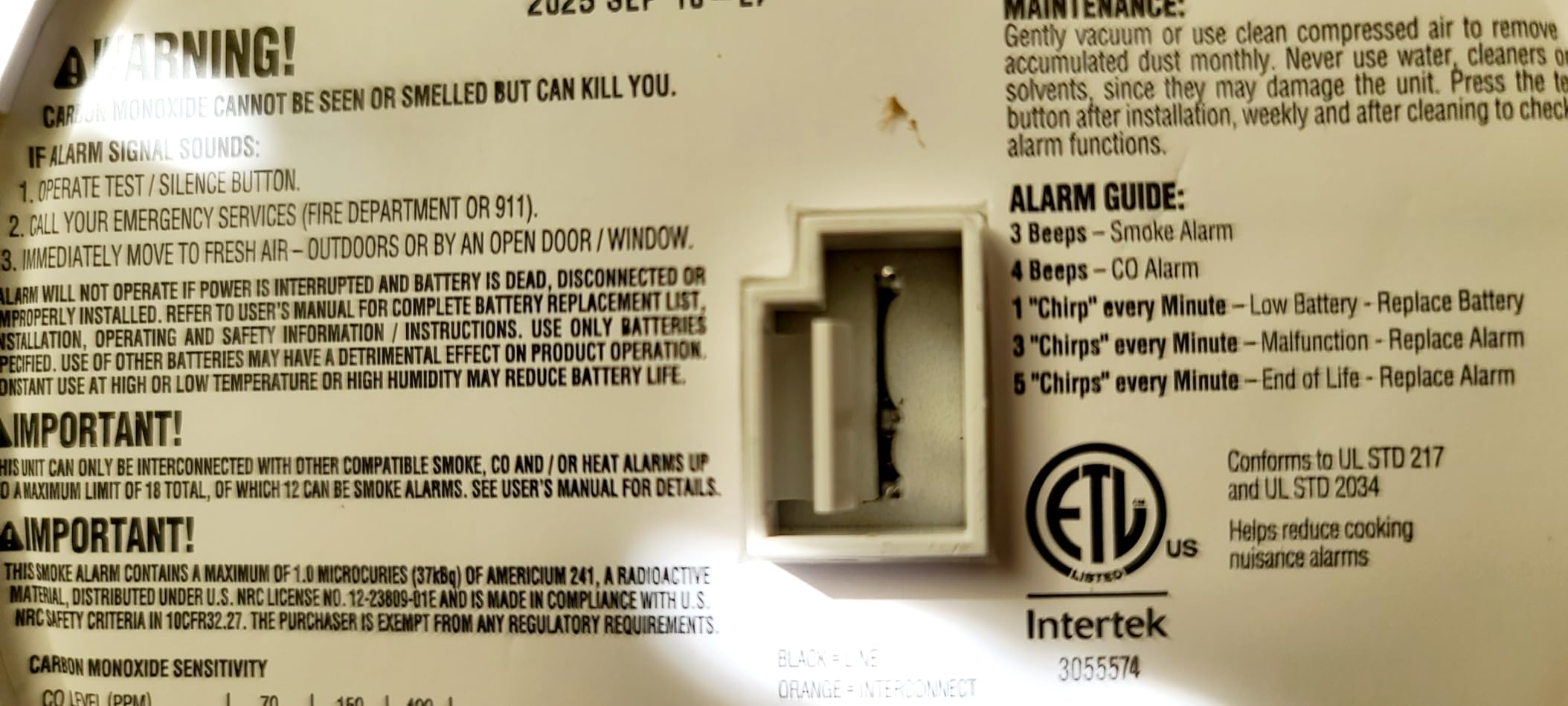 First Alert Combination Smoke & Carbon Monoxide Alarm, Interconnect Hardwire Detector with Battery Backup, SMICO100-AC, 1-Pack customer photo 2