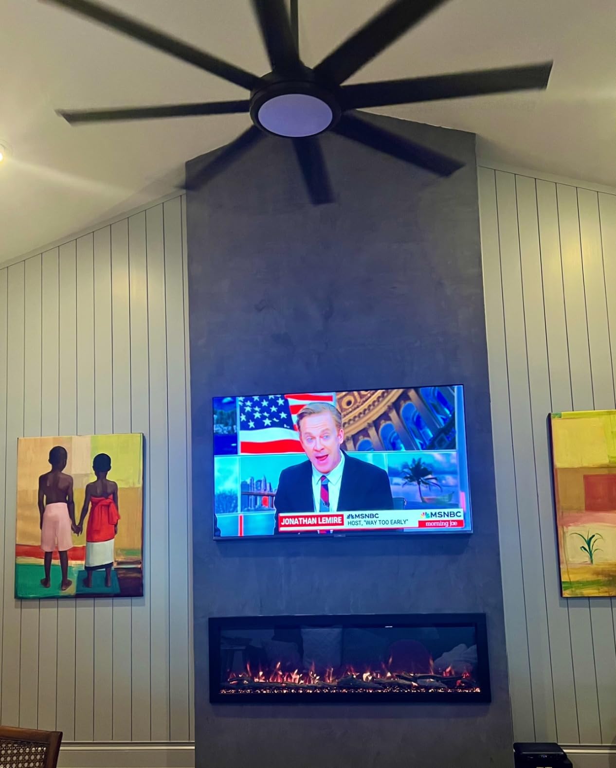 Modern Ember Highmark 100 Inch Smart Linear Electric Fireplace - Premium Flame with 10 Colors, Sleek Hidden Vent Design, Install Recessed in-Wall or Wall-Mount, WiFi Enabled customer photo 2