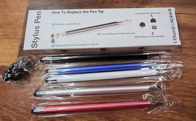 Bopomofo Stylus (5 Pcs), 2-in-1 Stylus Pen for Touch Screen, High Precision and Sensitivity, Suitable for iPhone/ipad/Android Tablets, Compatible with Touch Screens (Black/White/Blue/Rose Gold/Silver) customer photo 2