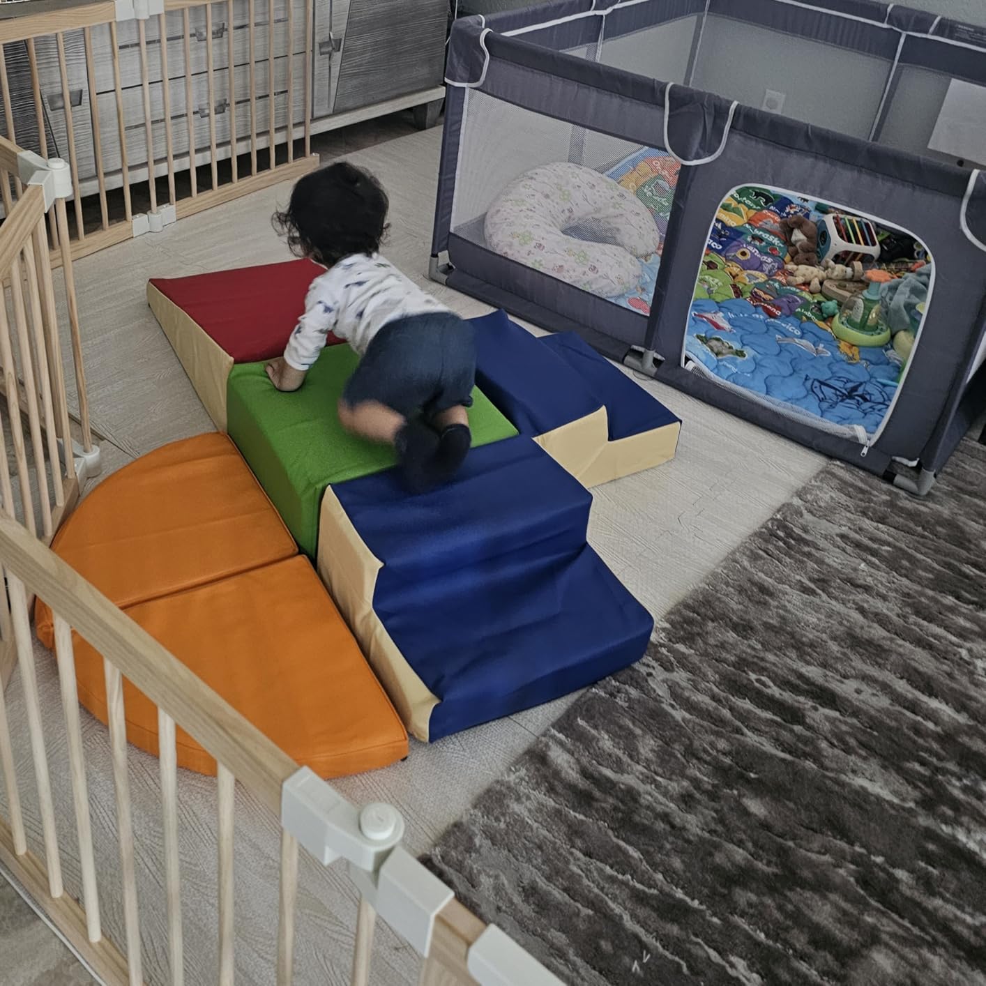 TODIBY 6-Piece Soft PU Leather Toddlers Climbing Toys, Baby Foam Climbing Blocks for Toddlers, Foam Play Gym Climber Structures for Toddler 3, Indoor Climb and Crawl Activity Play Set customer photo 2
