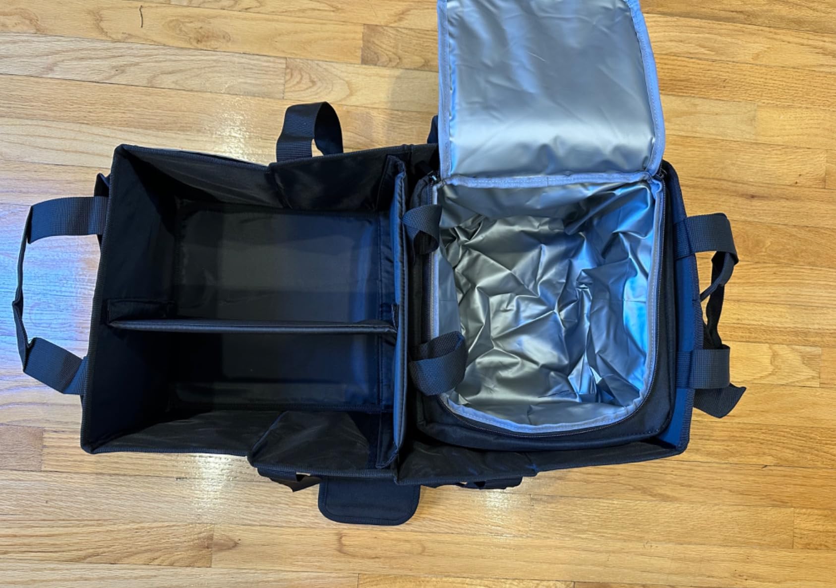 Front Trunk Organizer with Cooler Bag Compatible with Tesla Model 3 / Model Y, Frunk Storage Bag Collapsible with Multi-Compartment for Trip Accessories, Tools, Food and Drink, Black customer photo 2