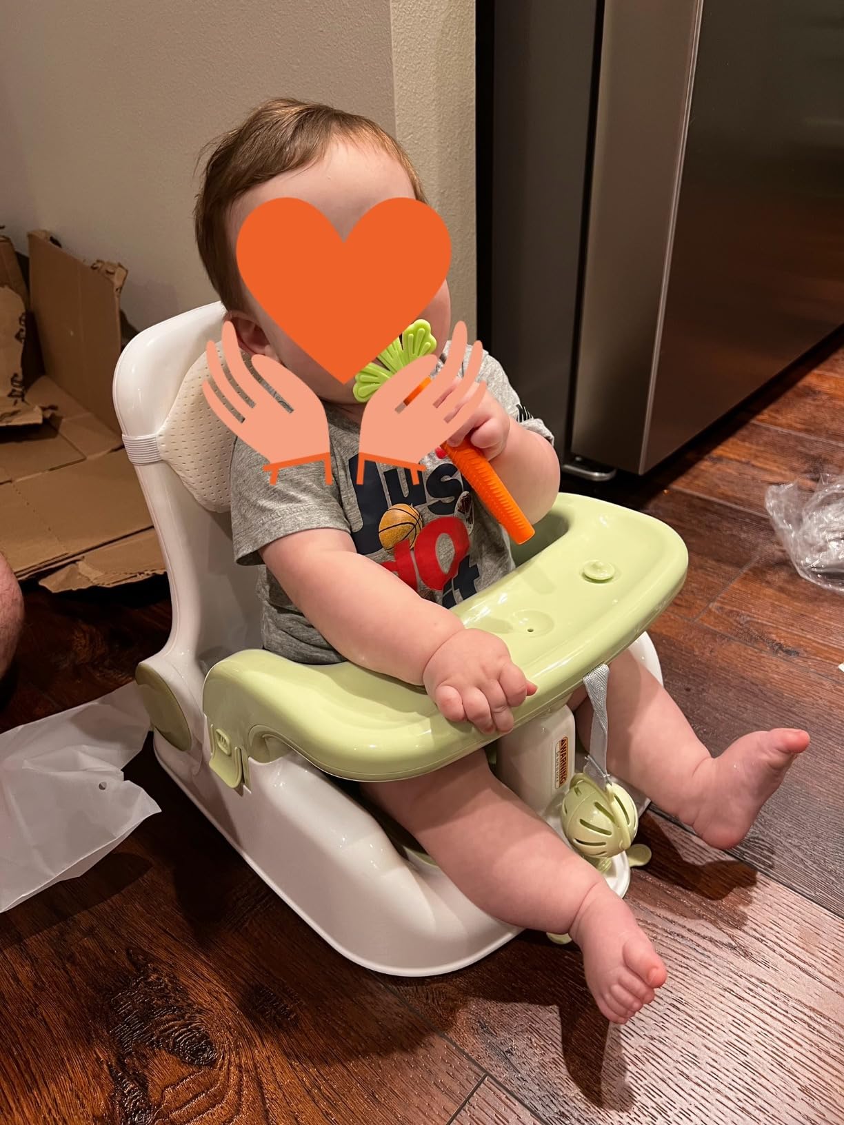 Baby Bath Seat with Sitting & Lying 2 Modes, 3-Speed Adjustment, Powerful Suction Cups, Infant Bathtub Chair with Washable Pillow, Folding and Hanging customer photo 1