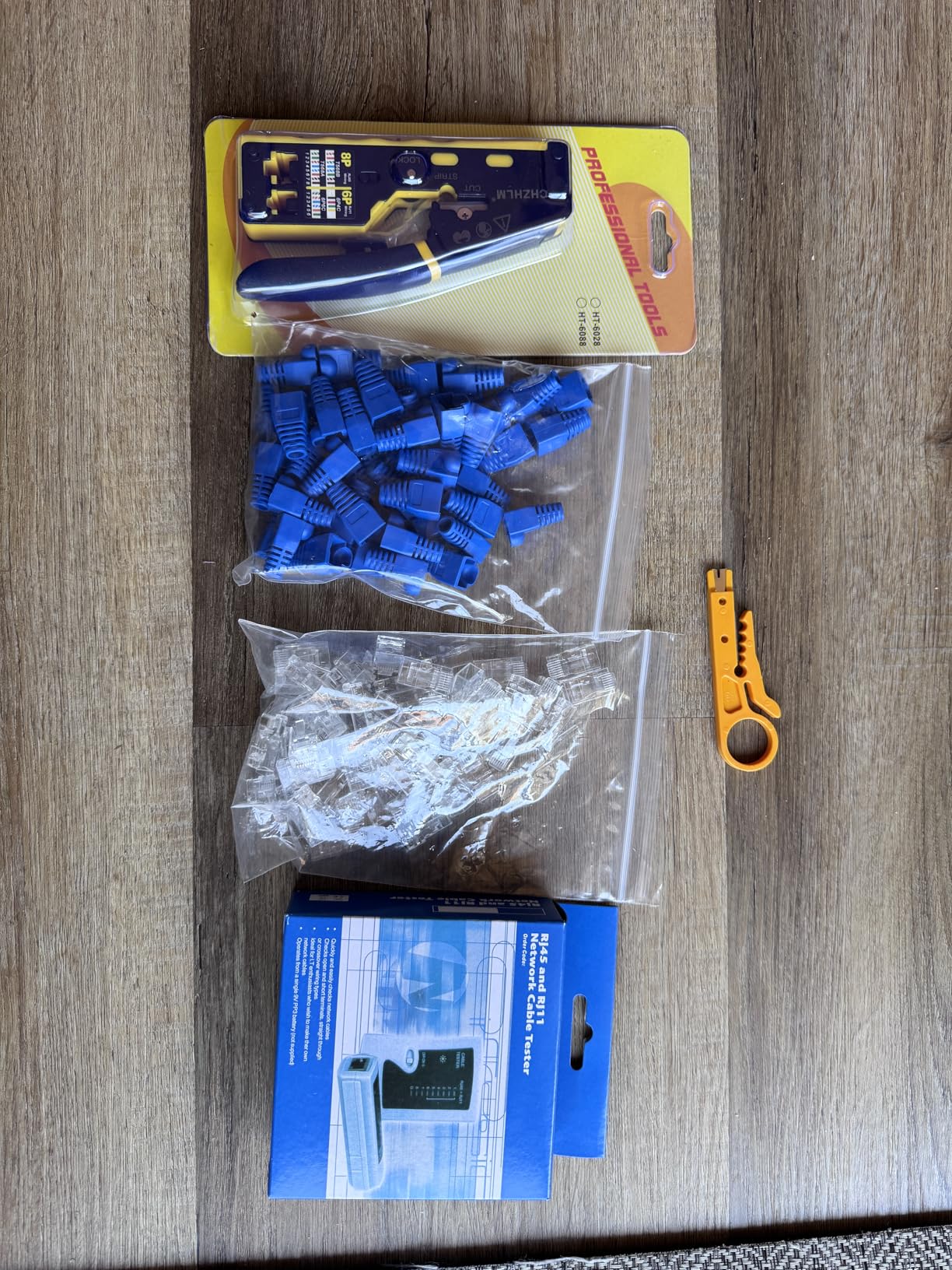 RJ45 Crimp Tool Kit Pass Through Crimper RJ45 Crimping Tool Stripper Cutter Crimper All-in-One for 8P RJ45 Cat5 Cat5e Cat6 6P RJ11/12 Telephone Connectors Network Enthernet Crimper kit customer photo 1