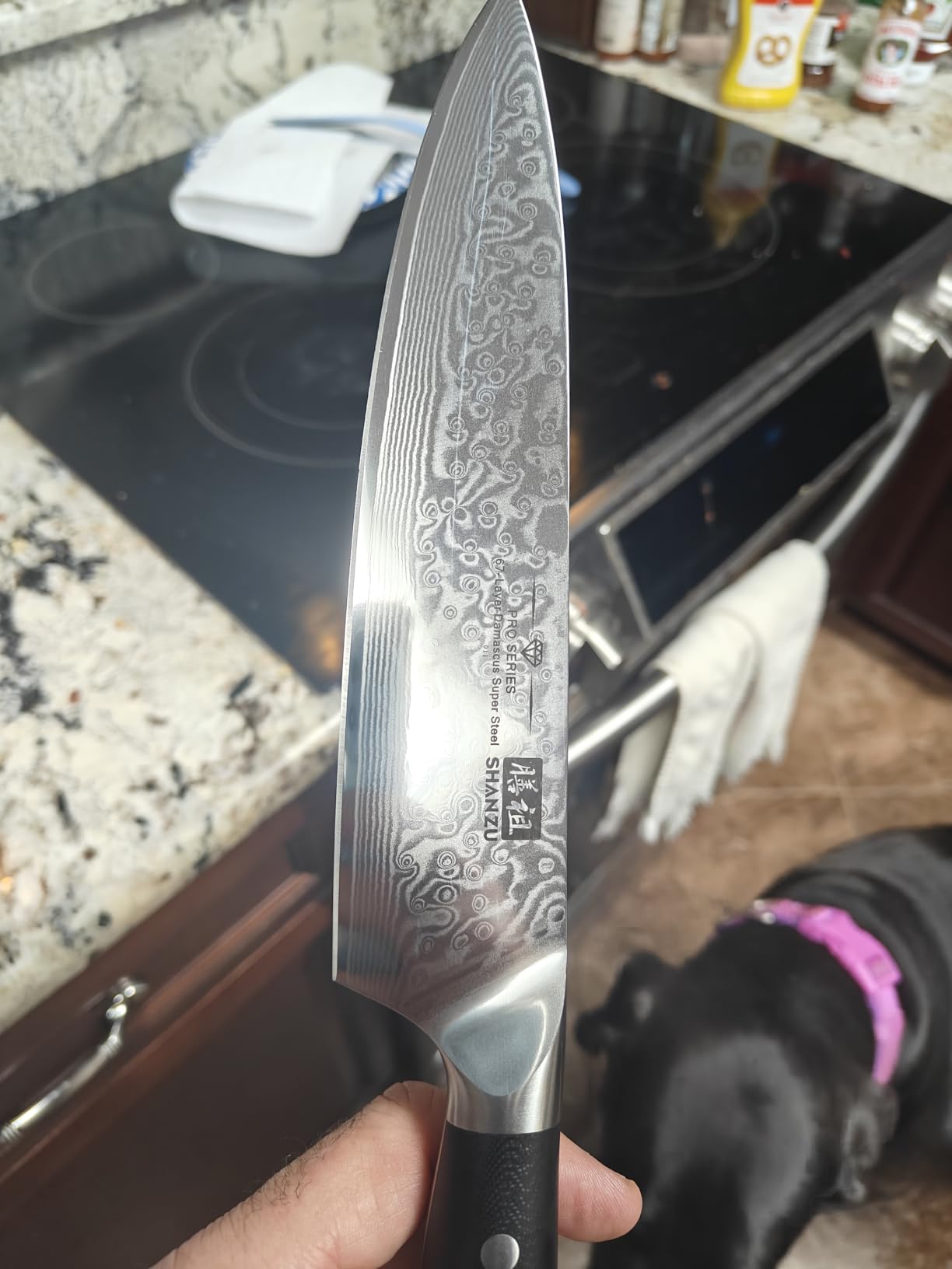 SHAN ZU Damascus Knife Set, Japanese Super Steel 3 PCS Damascus High Carbon Professional Ultra-Sharp Kitchen Chef Knife Set with G10 Handle Gift Box customer photo 1