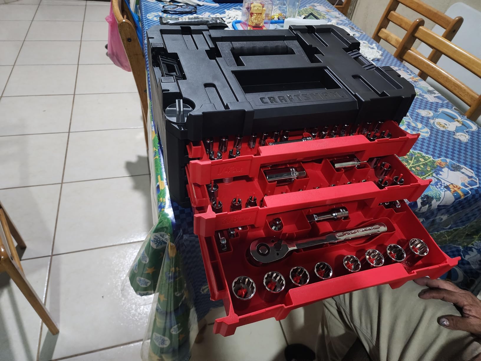 CRAFTSMAN 230 Pcs Mechanics Tool Set, Socket Wrench Set, Car Tool Kit with VERSASTACK Toolbox, SAE and Metric,1/4 in, 3/8 in, and 1/2 Drive, Short and Long Arm Hex Keys (CMMT45306) customer photo 1