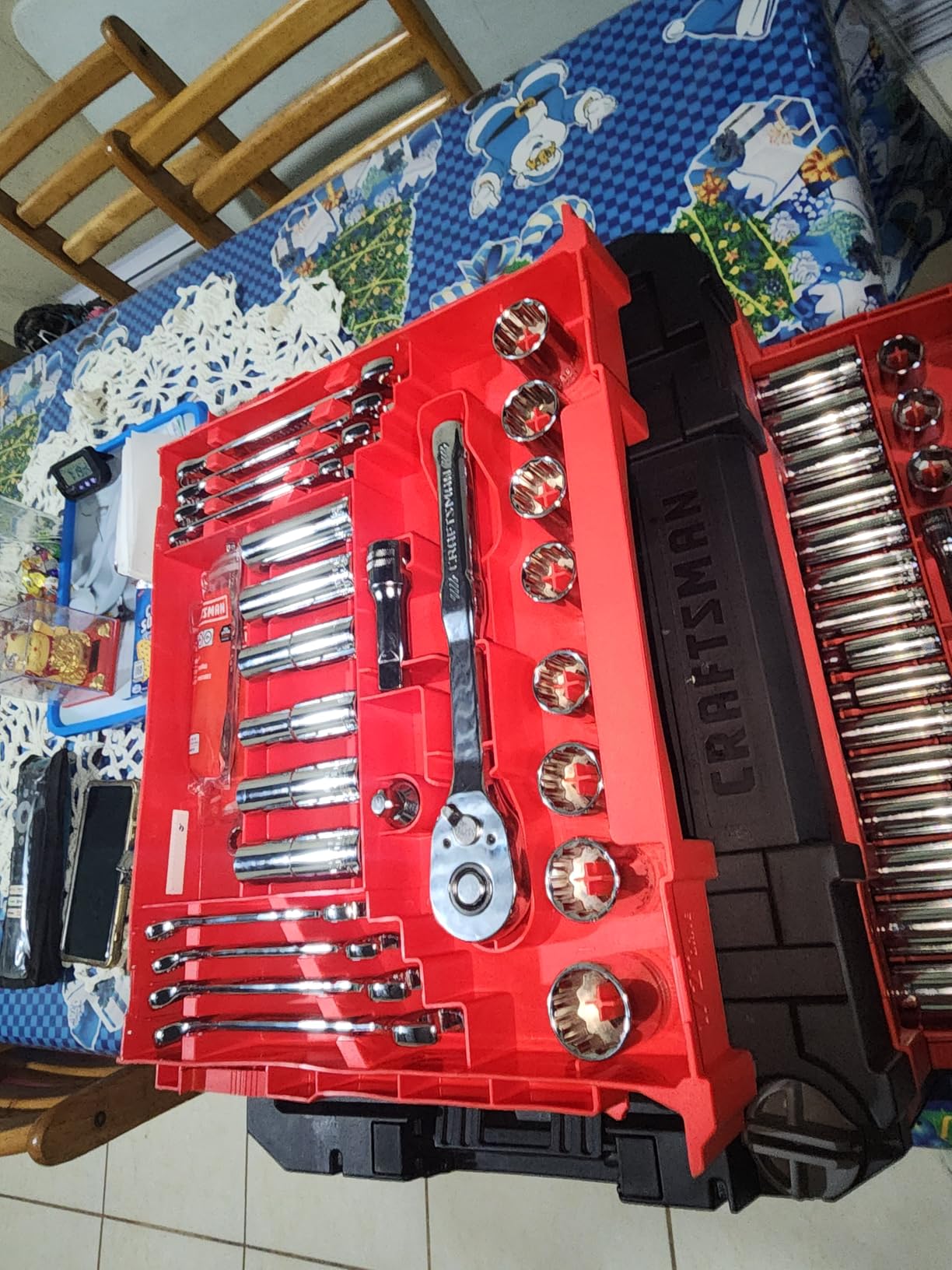 CRAFTSMAN 230 Pcs Mechanics Tool Set, Socket Wrench Set, Car Tool Kit with VERSASTACK Toolbox, SAE and Metric,1/4 in, 3/8 in, and 1/2 Drive, Short and Long Arm Hex Keys (CMMT45306) customer photo 2