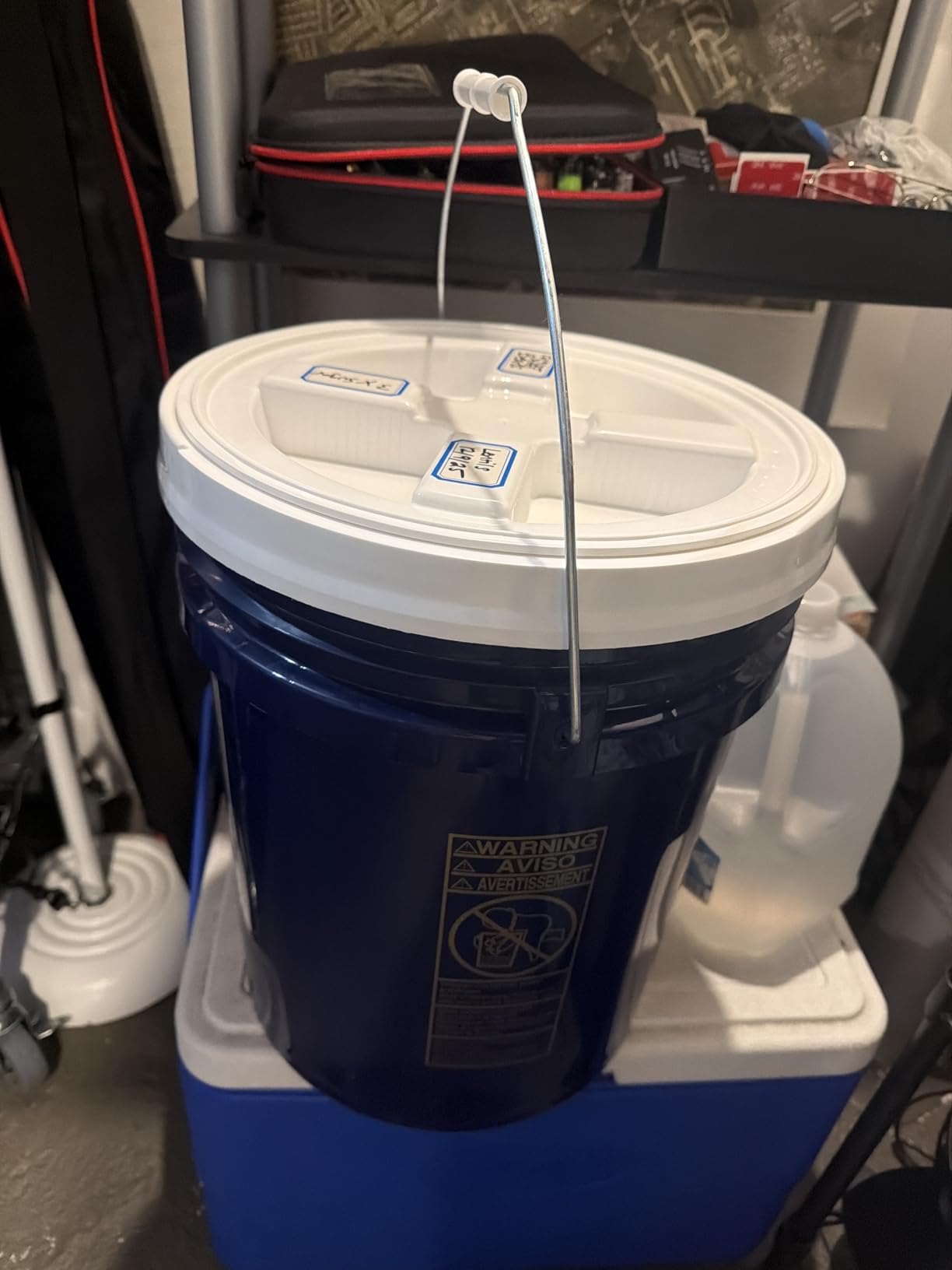 5-Gallon Dark Blue Bucket Pail with Gamma Seal Screw on Airtight Lid, Metal Handles with Plastic Grip for Easy Carrying, Stack and Store, Heavy-Duty 90MIL Extra Durable, Food Grade, BPA Free - 3 Pack customer photo 1