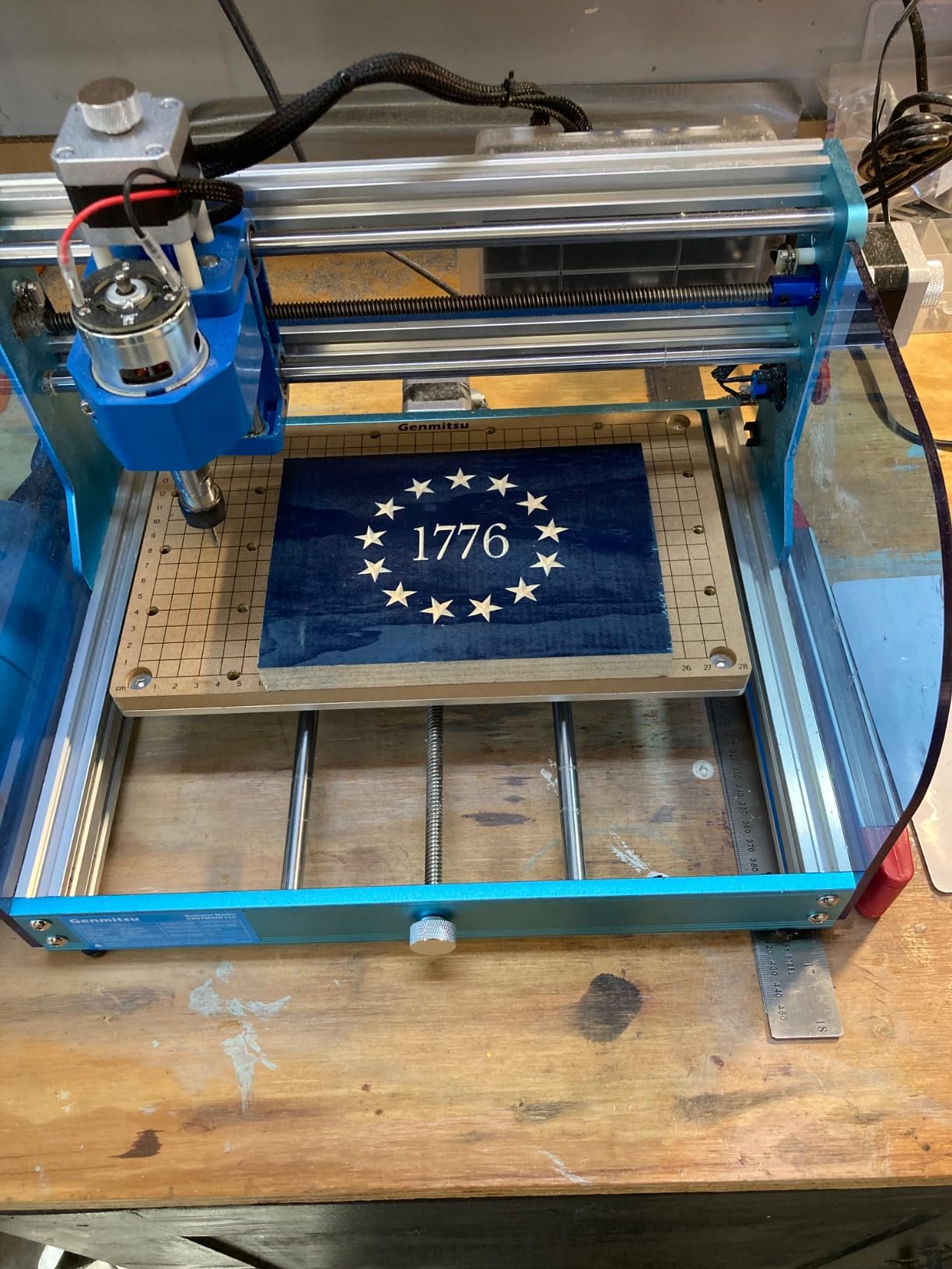 Genmitsu 3018-PROVer V2 CNC Milling Machine, Desktop CNC for Beginner with Limit Switches & Emergency-Stop, Upgraded Z Axis Aluminum Spoilboard, Working Area 284 x 180 x 40mm (11.2 x 7.1 x 1.6 inches) customer photo 2