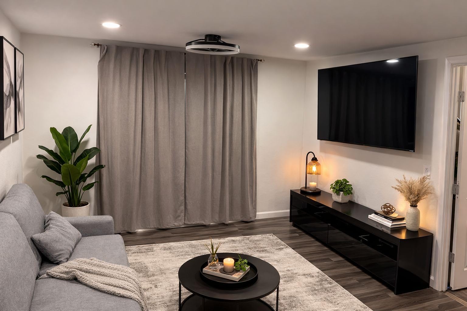 20'' Ceiling Fan with Light, Upgraded Low Profile Fan, Flush Mount Ceiling Fan, 6 Speeds, Dimmable LED, App & Remote Control, Quiet DC Motor, for Bedroom, Living Room, F115 Black customer photo 2