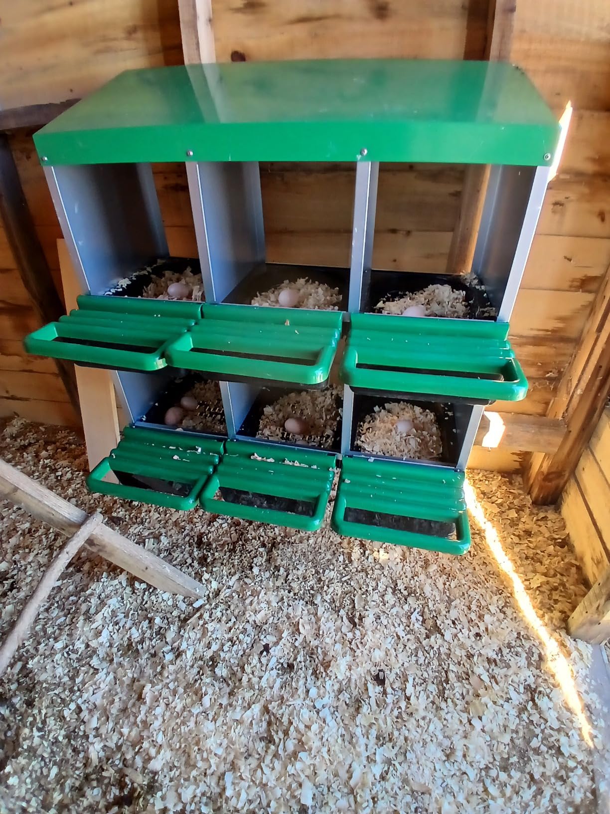 Chicken Nesting Box, 3 Compartments Chickens Egg Laying Nest Boxes for Hens Green customer photo 1