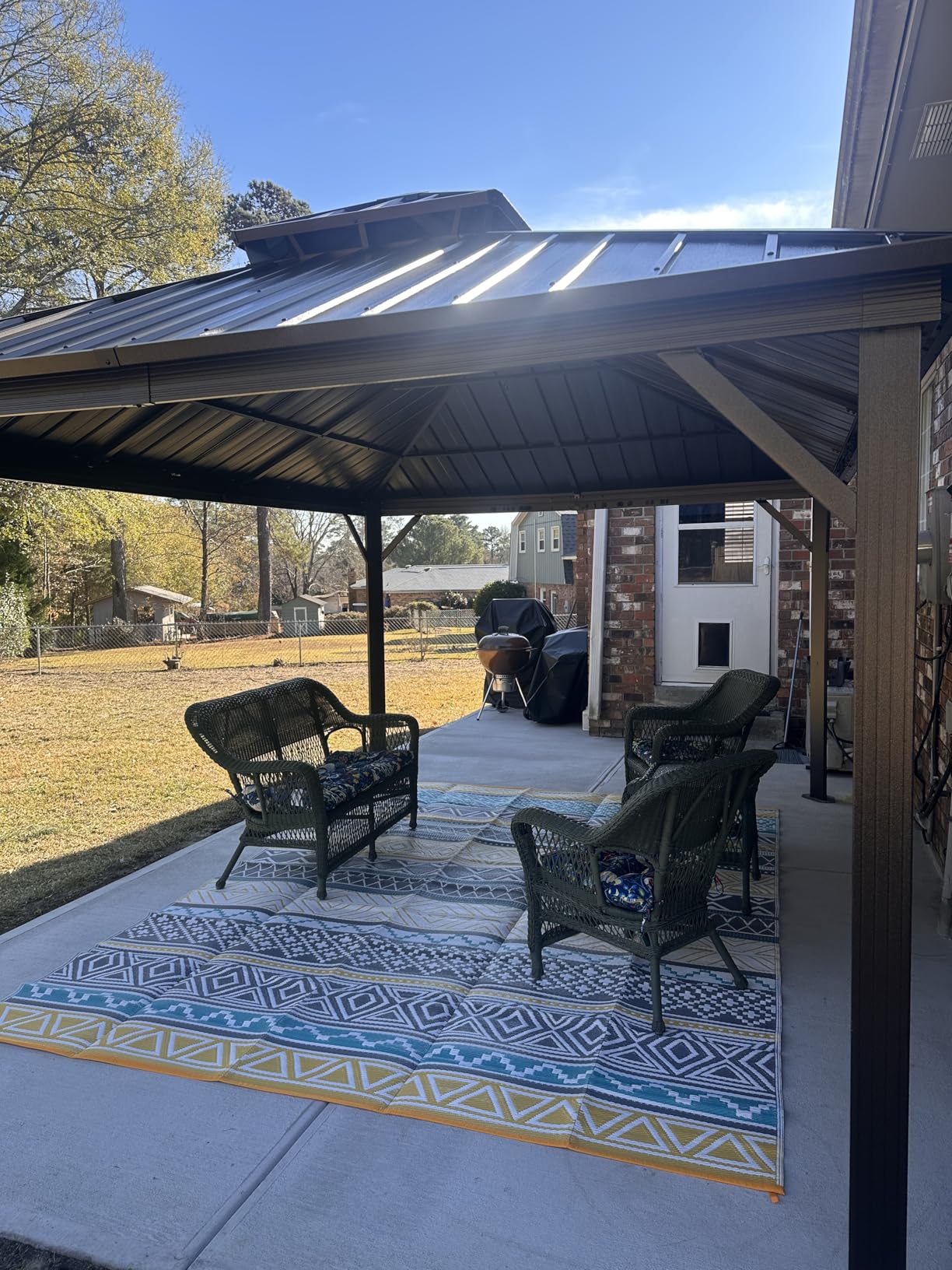 YOLENY 10' x 12' Hardtop Gazebo, Metal Gazebo with Aluminum Frame, Double Galvanized Steel Roof, Curtains and Netting Included, Pergolas for Patios, Garden, Parties, Lawns customer photo 1