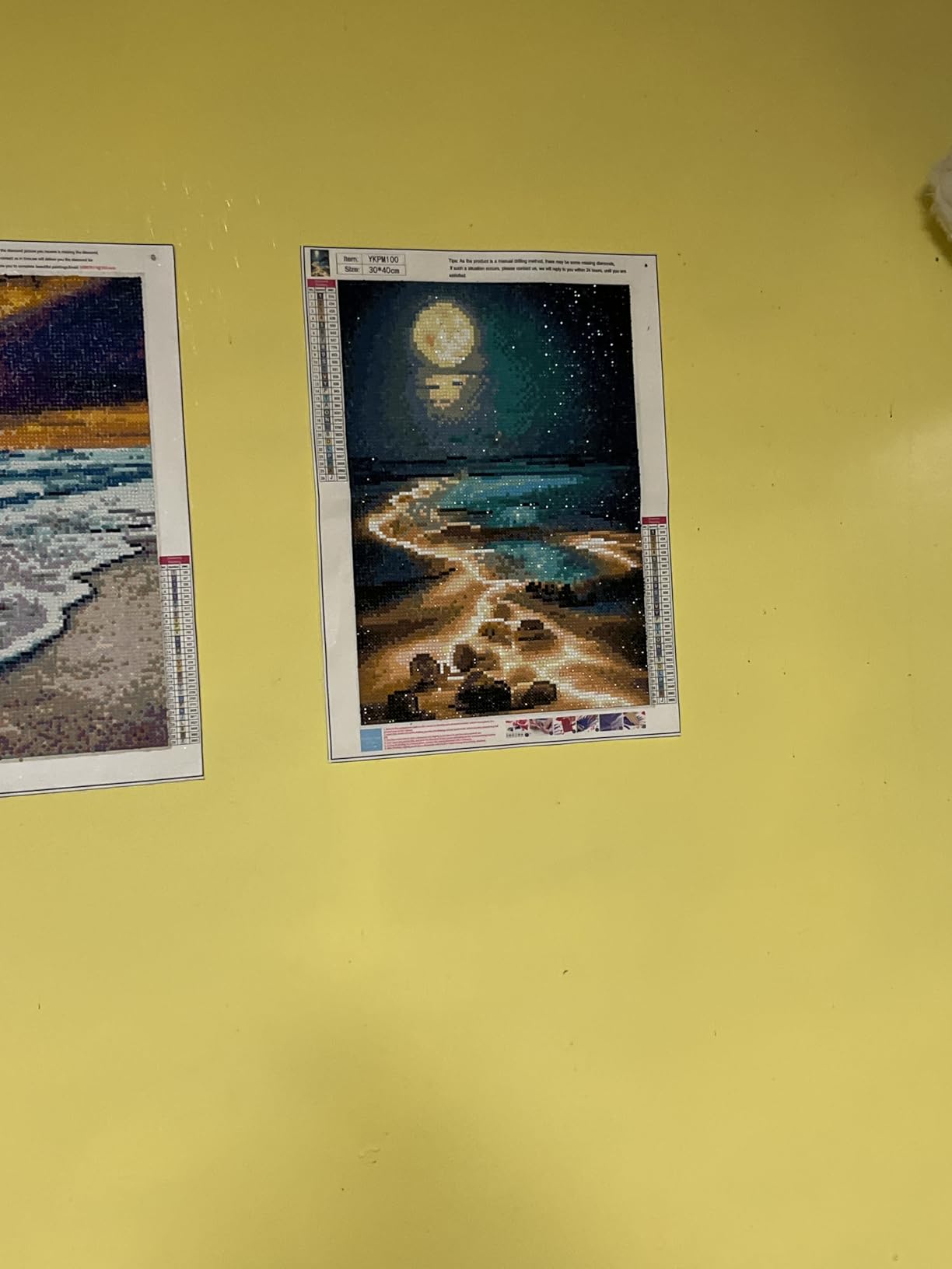 KINPLUB Moonlight Beach Diamond Painting Kits for Adults, 5D Seaside Moon Diamond Art Kits for Beginners, DIY Full Drill Paint with Diamond, Home Wall Decor 12 x 16 Inch customer photo 1