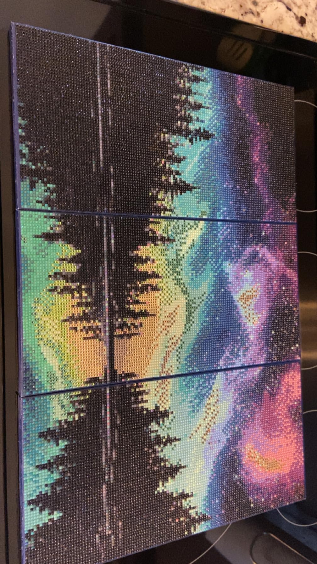 ArtSkills Diamond Painting Kit, Diamond Art on Framed Canvas with Gem Storage Case and Accessory Kit, Beach, 3 Stretched Canvas Panels, 14