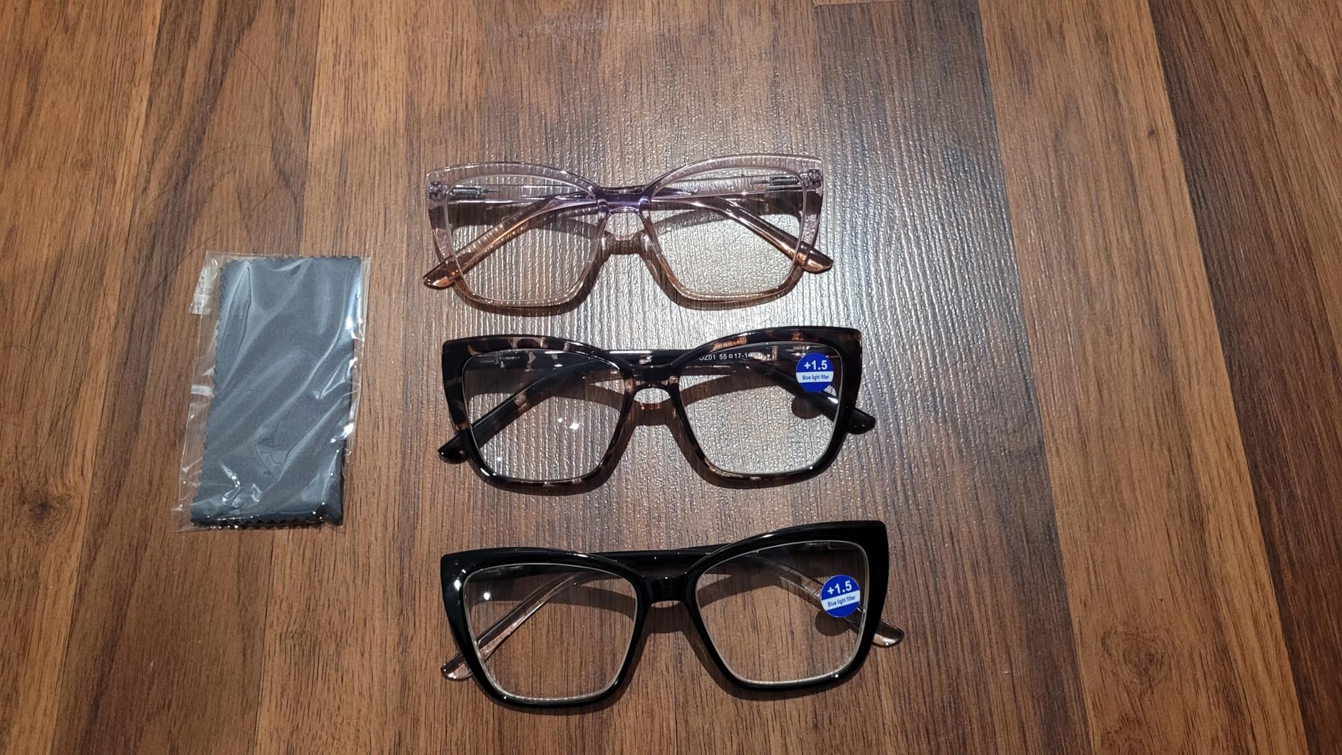 Reading Glasses for Women, 3 pack Fashion Oversized Blue Light Readers for Women, Spring Hinge Cat Eye Glasses Anti Eyestrain customer photo 1