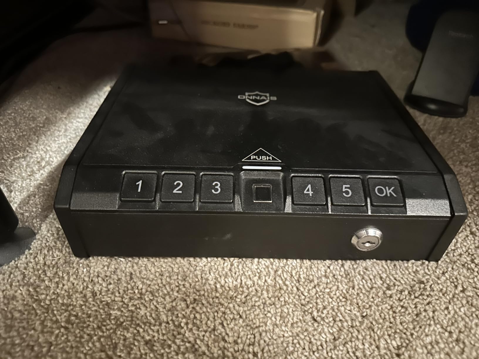 ONNAIS Iron PRO Biometric Fingerprint Gun Safe for Handgun, Swift Entry Gun Lock Box Featuring with Interior Light and Emergency Power Supply, Pistol Safes for Home, Nightstand, Bedside, and Car, Gift customer photo 2