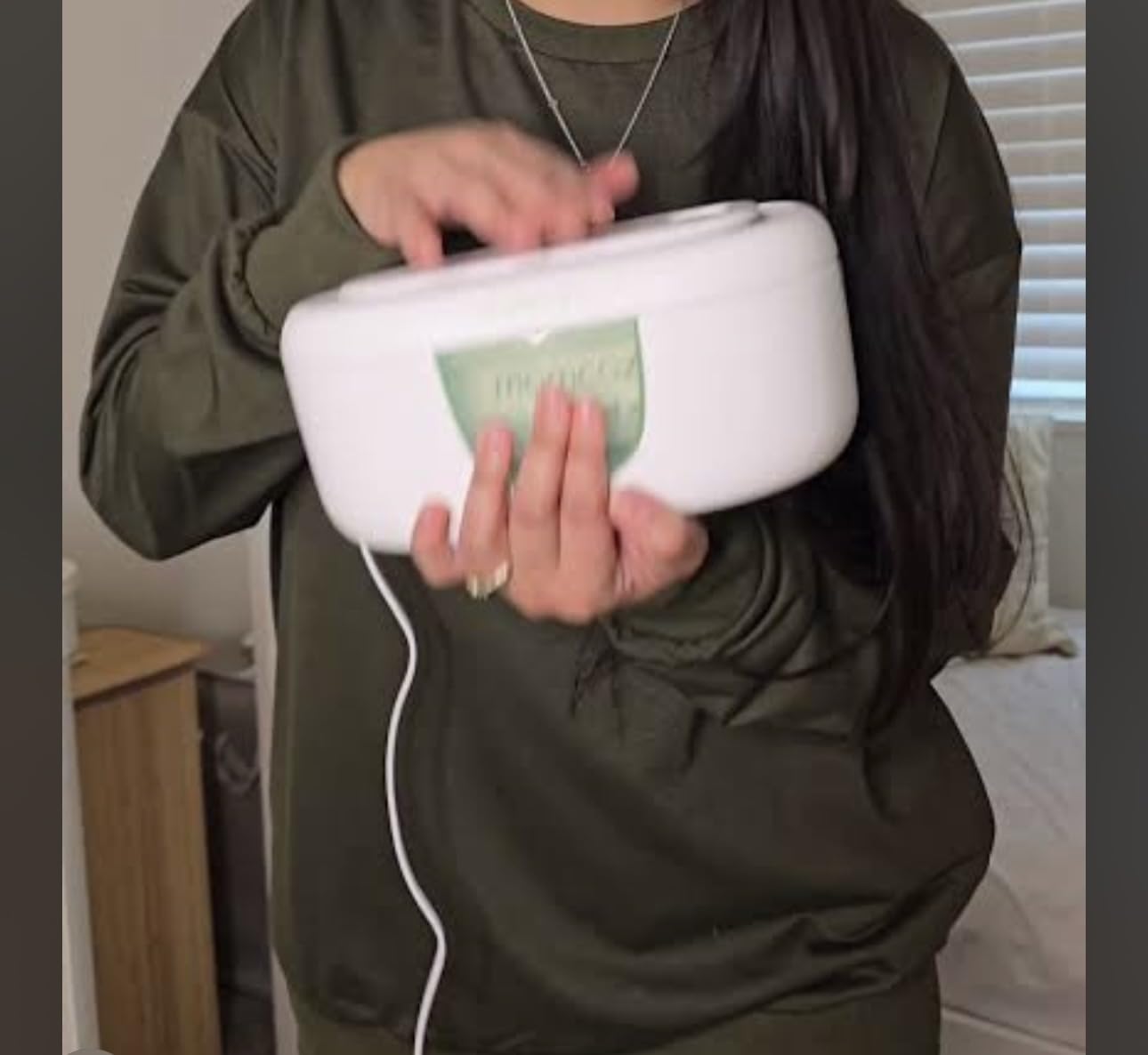 Momcozy Baby Wipe Warmer, Innovative Spring Design, Large Capacity Wipes Dispenser, Fast and Even Heating, 4 Modes of Temperature Heating Control, Diaper Wipe Warmer with Night Light customer photo 1