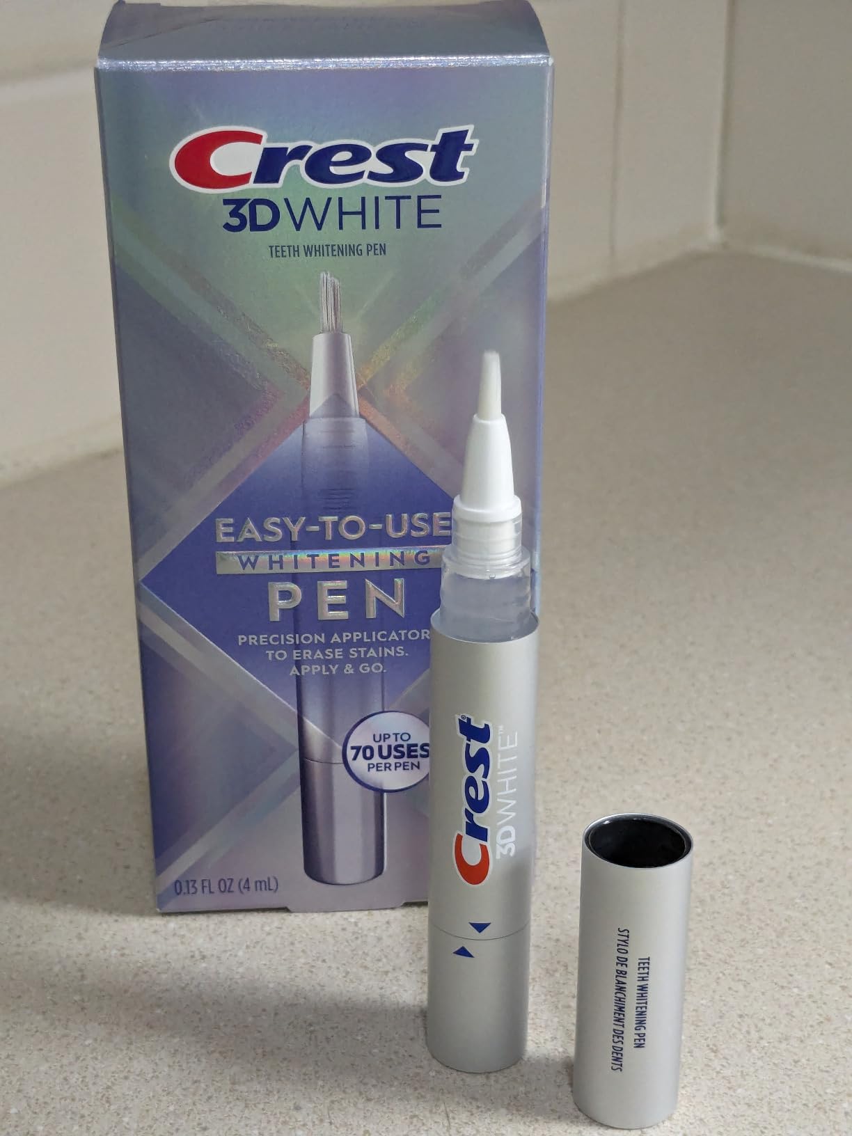 Crest 3DWhite Teeth Whitening Pen - Easy to Use, Erases Surface Stains - Up to 75 Uses per Pen - Convenient, On-The-Go Teeth Whitening Solution customer photo 1