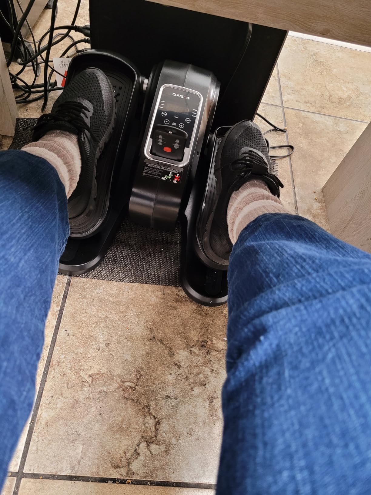 Under Desk Elliptical Machine, Electric Seated Pedal Exerciser, Mini Elliptical Leg Exerciser with Remoter, 12 Level Speeds, Forward & Reverse Direction, Manual & Auto Mode for Home Office customer photo 2