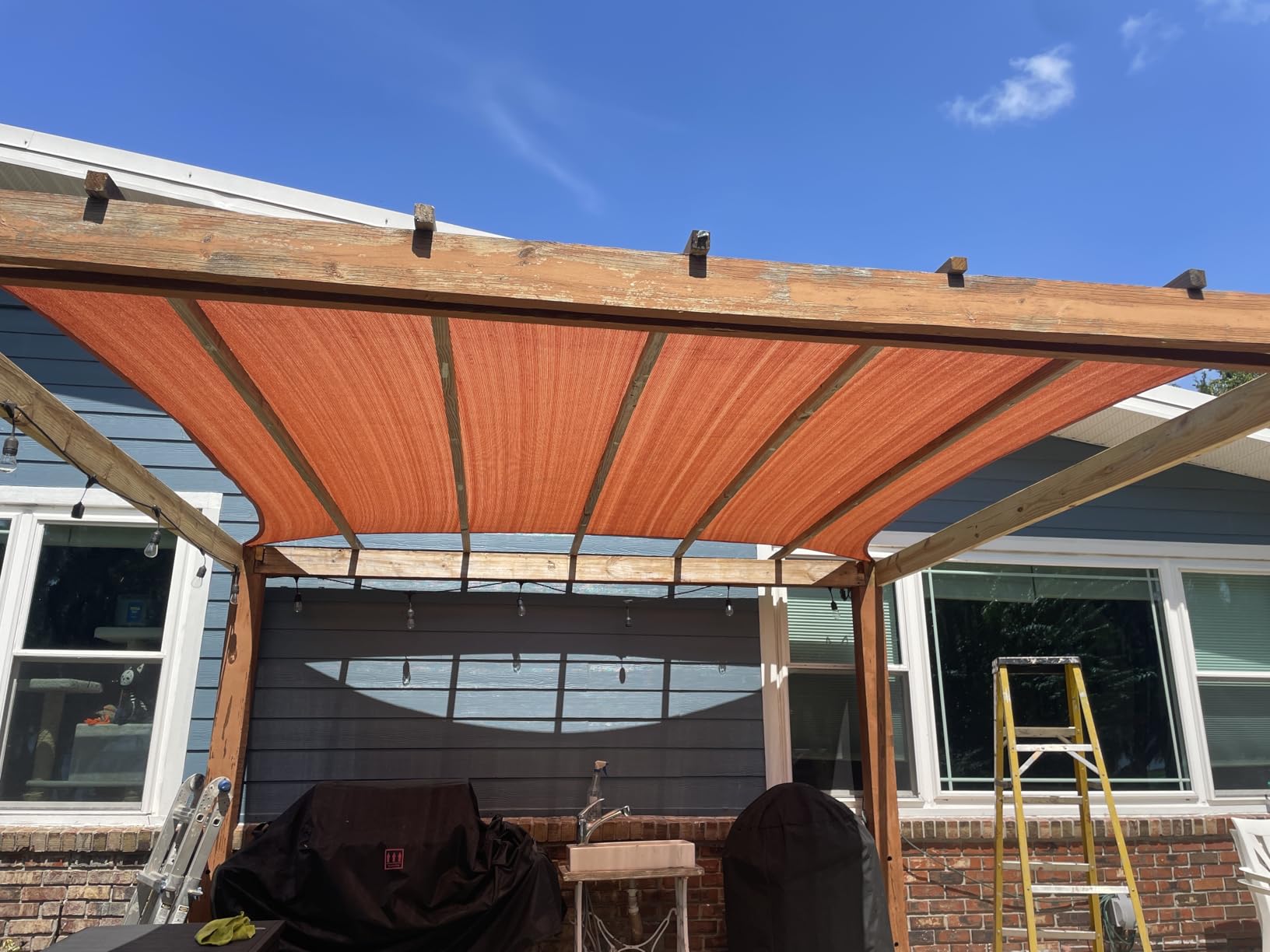 KANAGAWA Sun Shade Sail Curved 20'X26' Grey Rectangle Outdoor Shade Cover UV Blovk Canopy for Patio Garden Backyard Heavy Duty Permeable 185GSM (We Make Custom Size) customer photo 1