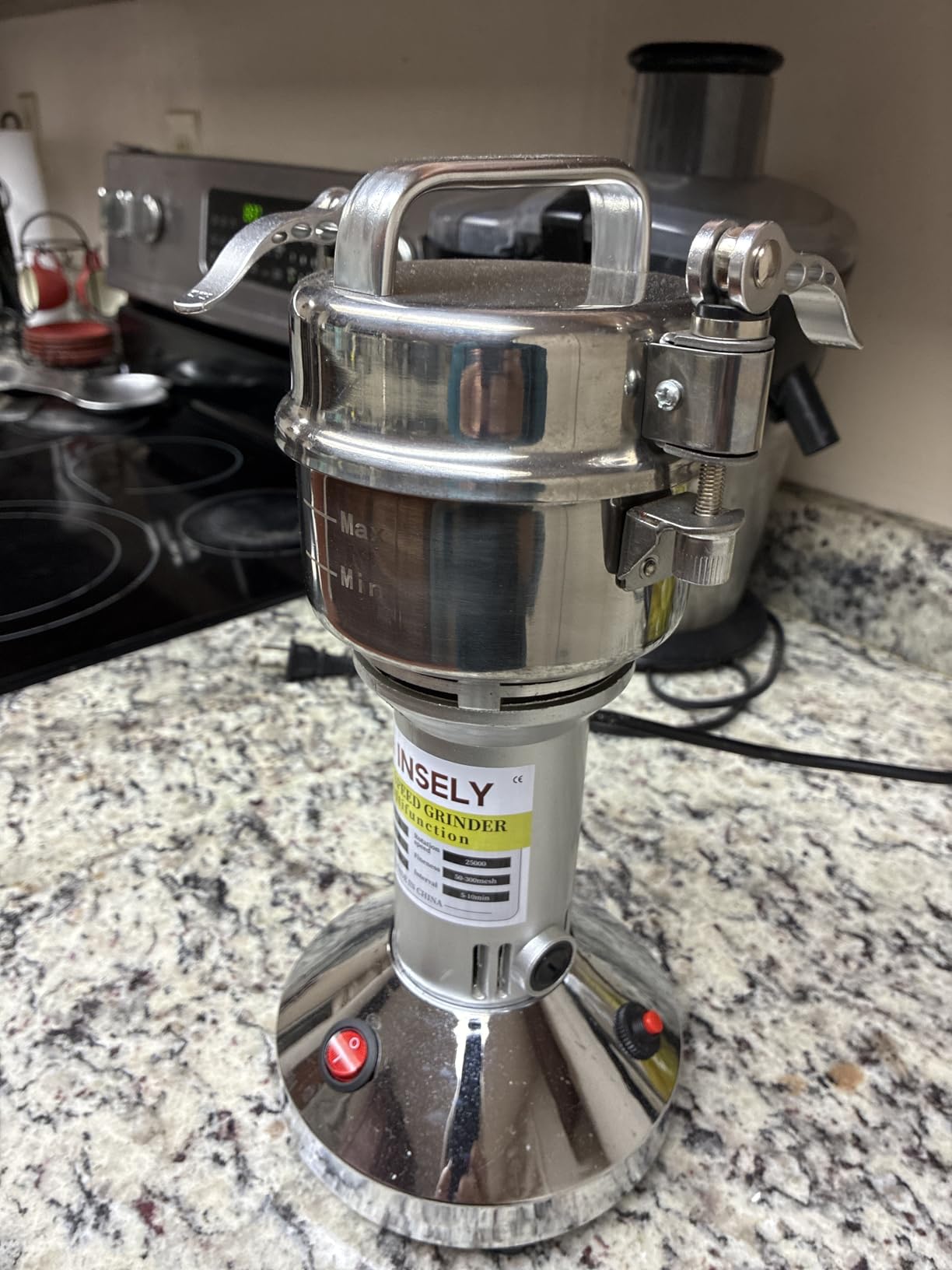 Grain Mill Grinder 2000g High Speed Food Grain Mill Stainless Steel Seeds Flour Nut Pill Wheat Corn Herbs Spices & Seasonings Dry Grinder Electric Machine Grinder for Kitchen customer photo 1