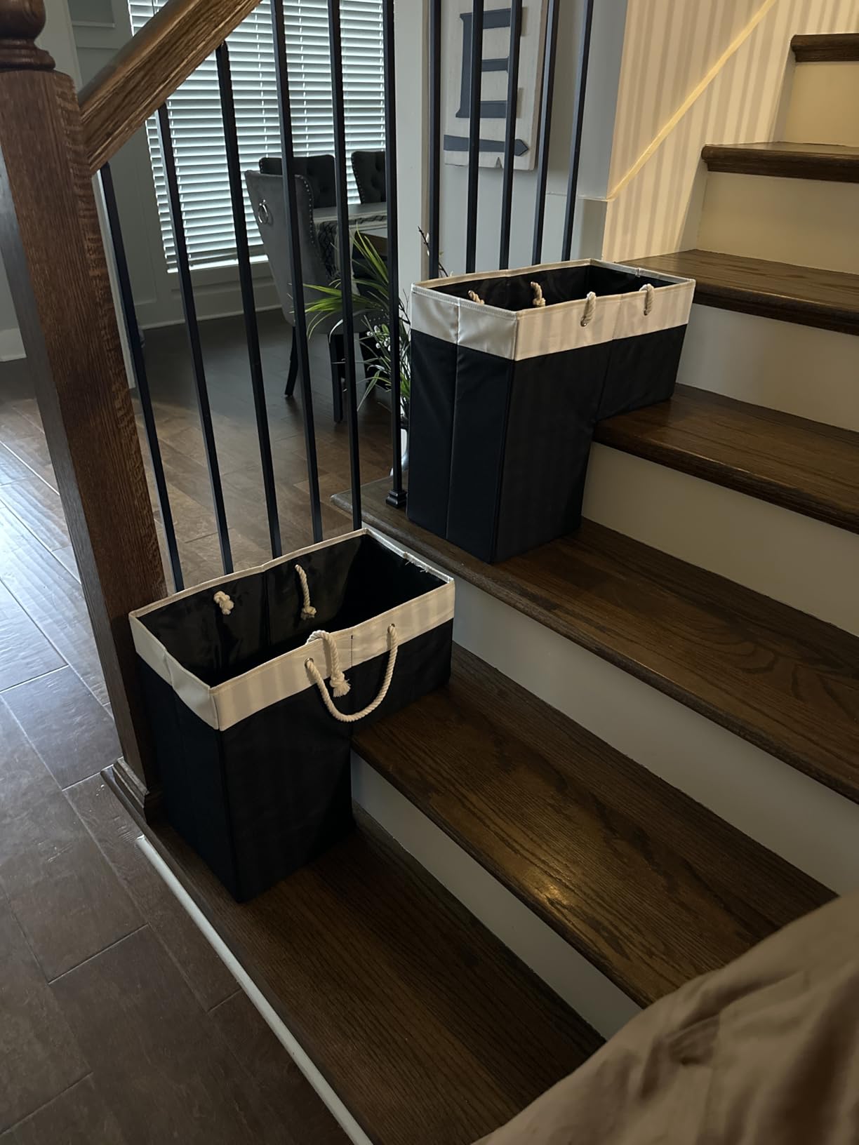 Stair Basket for Stairs with Handle, Staircase Baskets for Carpeted and Wooden Stairs,16