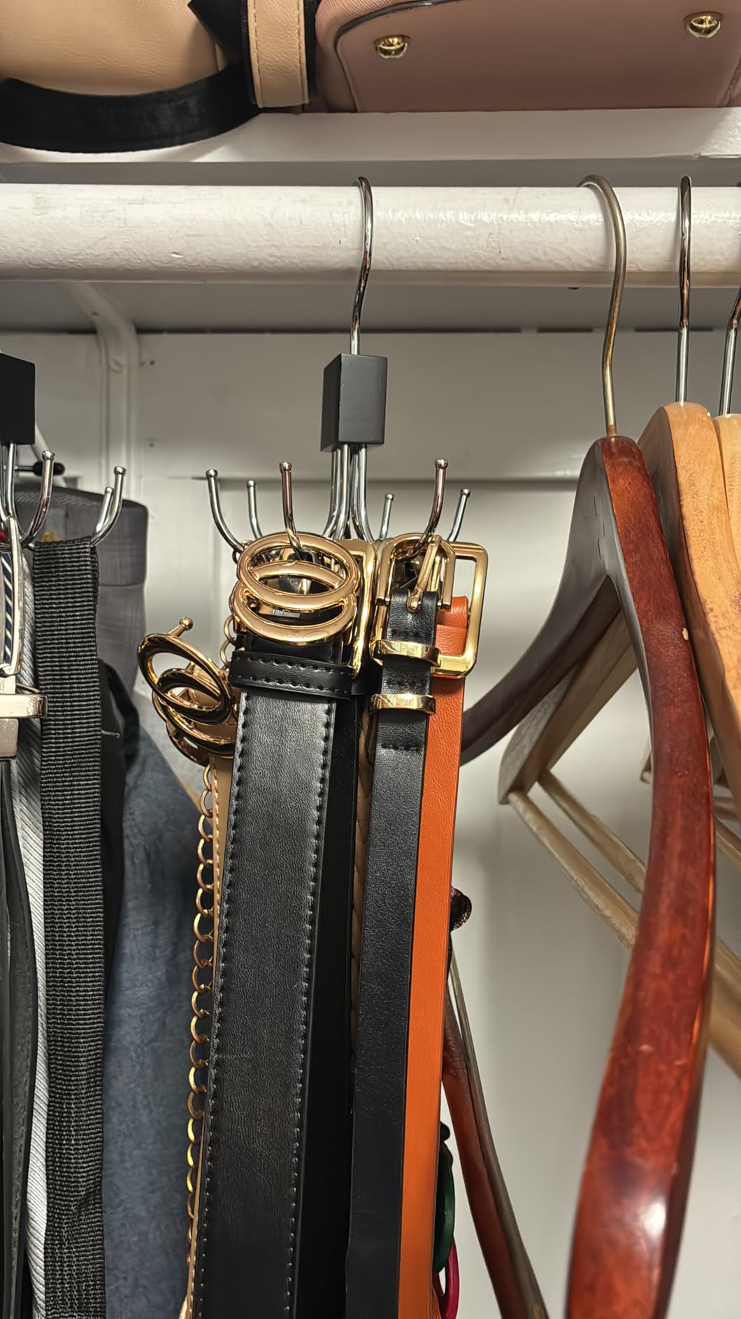 Belt Hanger, 2PCS Belt Organizer for Closet 360° Rotatable Max 48 Belt Storage Rack Space Saving Closet Organizers and Storage for Belt, Bra, Tank Top, Tie, Scarf, Purse customer photo 1