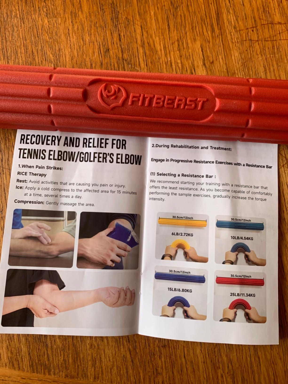 FitBeast Flex Therapy Bar, Tennis Elbow Therapy Bar - Ideal for Relieve Tendonitis Pain & Improve Grip Strength, Fitness Resistance Bar for Golfers Elbow & Tendinitis, Twist Bar for Physical Therapy customer photo 2