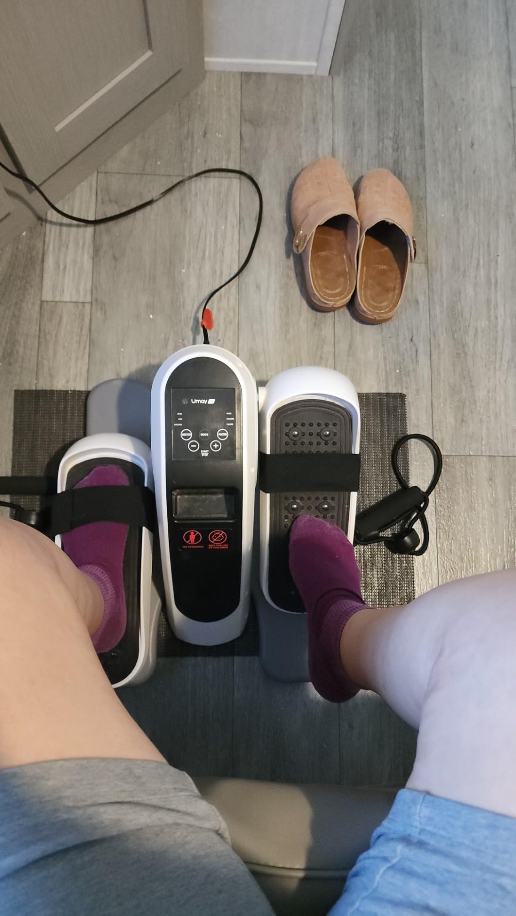 Under Desk Elliptical Machine, Electric Leg Exerciser for Seniors, Quiet & Portable Electric Seated Eclipse Exercise Training Machine with Remote, 12 Speeds & Mute Function, Manual & Auto Mode customer photo 1