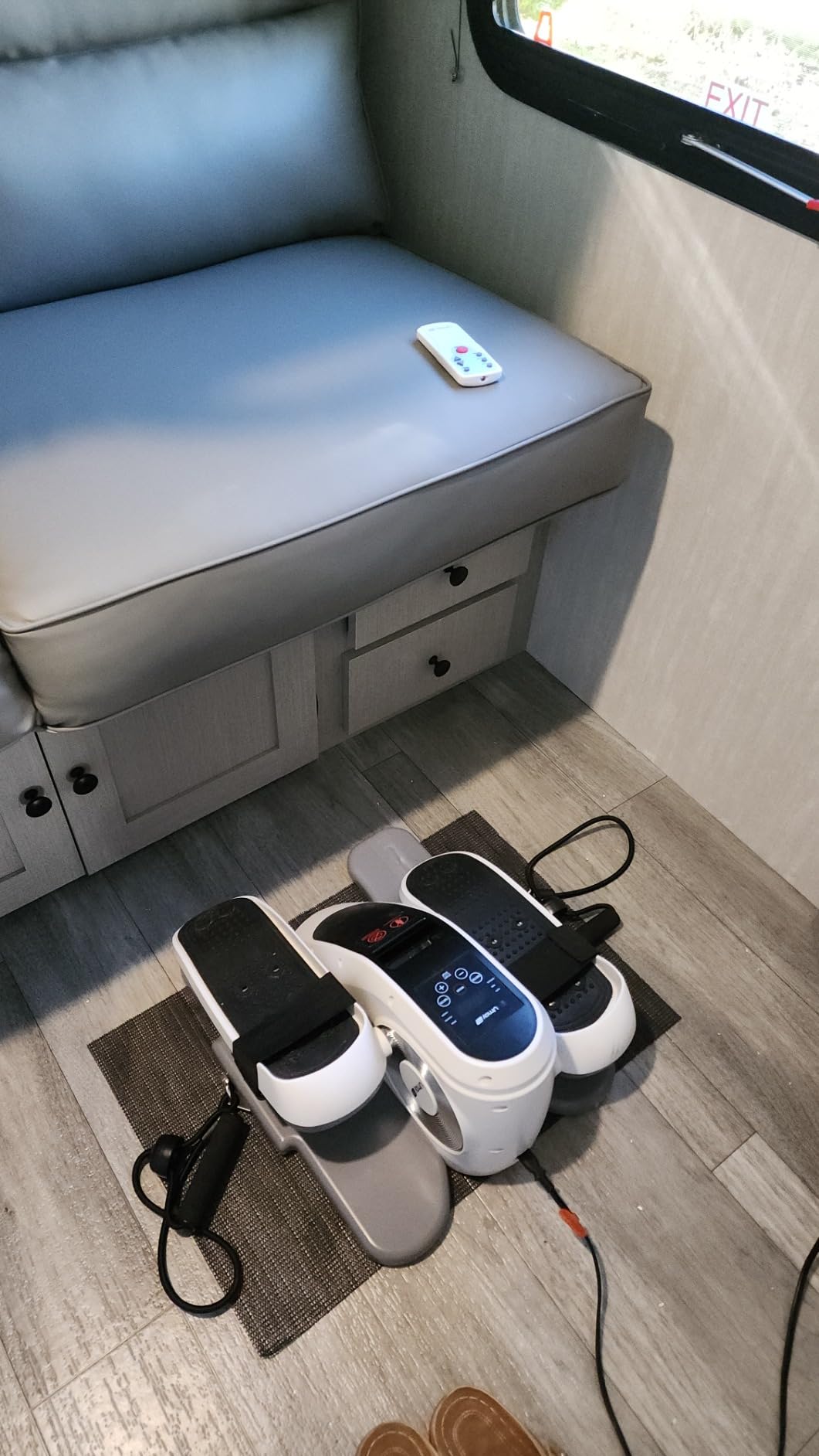 Under Desk Elliptical Machine, Electric Leg Exerciser for Seniors, Quiet & Portable Electric Seated Eclipse Exercise Training Machine with Remote, 12 Speeds & Mute Function, Manual & Auto Mode customer photo 2