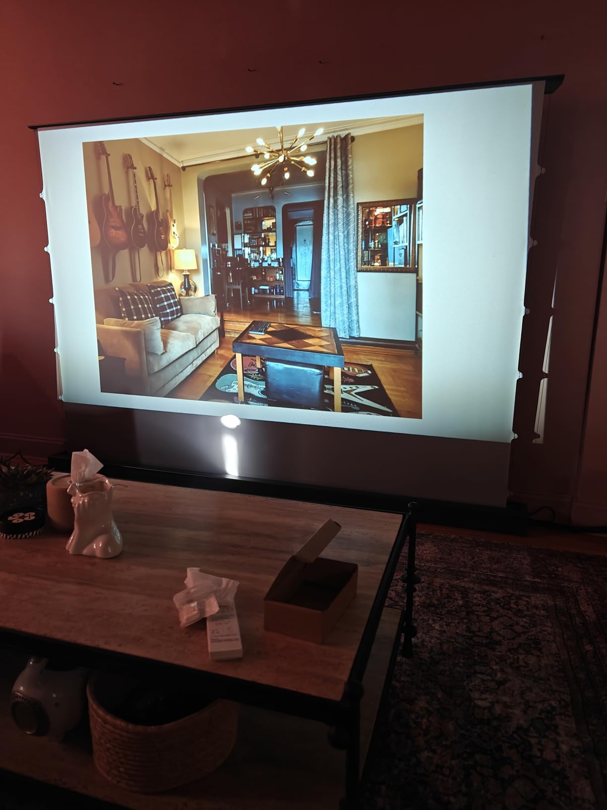 IN&VI Motorized ALR Floor Rising Projector Screen for Long/Standerd Throw Projector,Movie Screen for Home Theater,Motorized Projector Screen 4K/8K Ultra HD Active 3D (120 Inch/16:9) customer photo 1