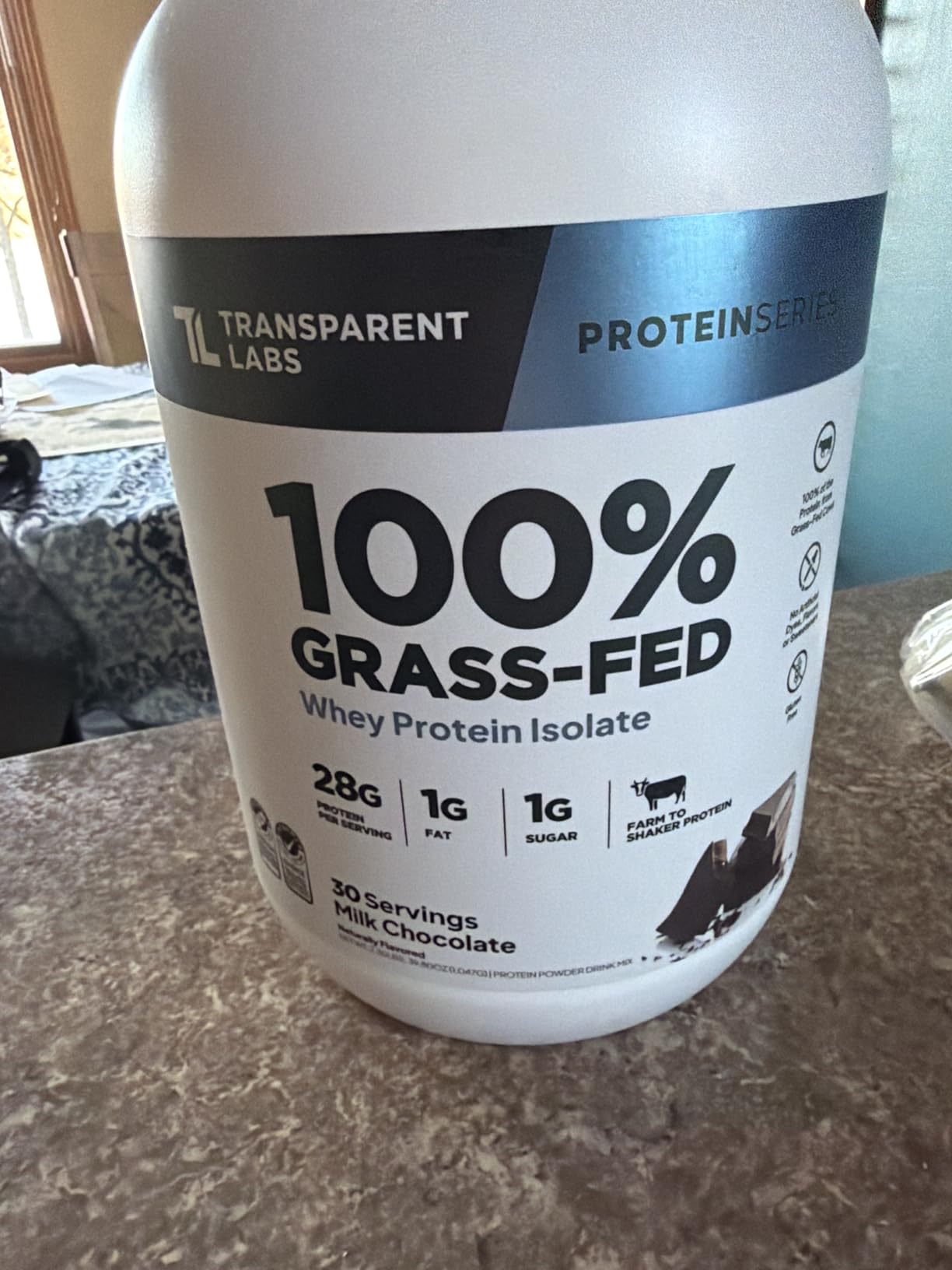 Transparent Labs Grass-Fed Whey Protein Isolate - Naturally Flavored, Gluten Free Whey Protein Powder with 28g of Protein per Serving & 9 Amino Acids - 30 Servings, Milk Chocolate customer photo 2