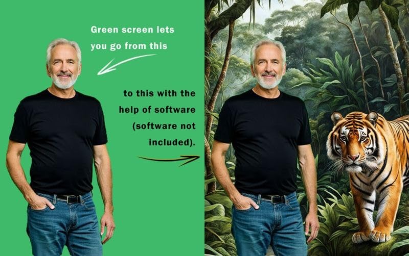 Green Screen Backdrop Kit with Stand, 8x5.3ft Portable GreenScreen Background Stand for Streaming Video and Photography Shoots customer photo 2