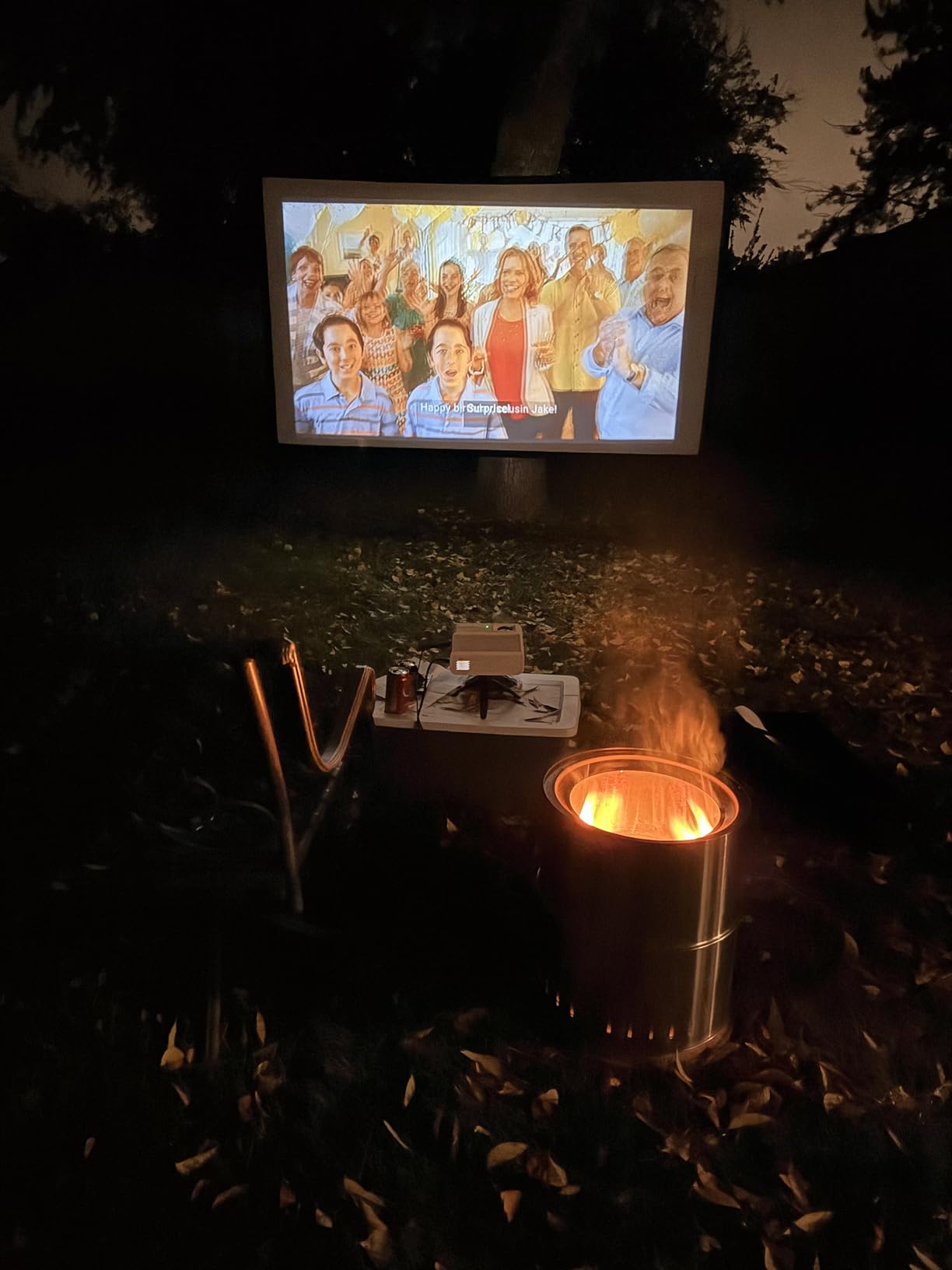 Projector Screen with Stand, 80 Inch Portable Projector Screen Outdoor Indoor, 1.2 Gain Fiberglass Projection Screen, 16:9 Outdoor Movie PVC Screen with Carrying Bag for Movie Night customer photo 1