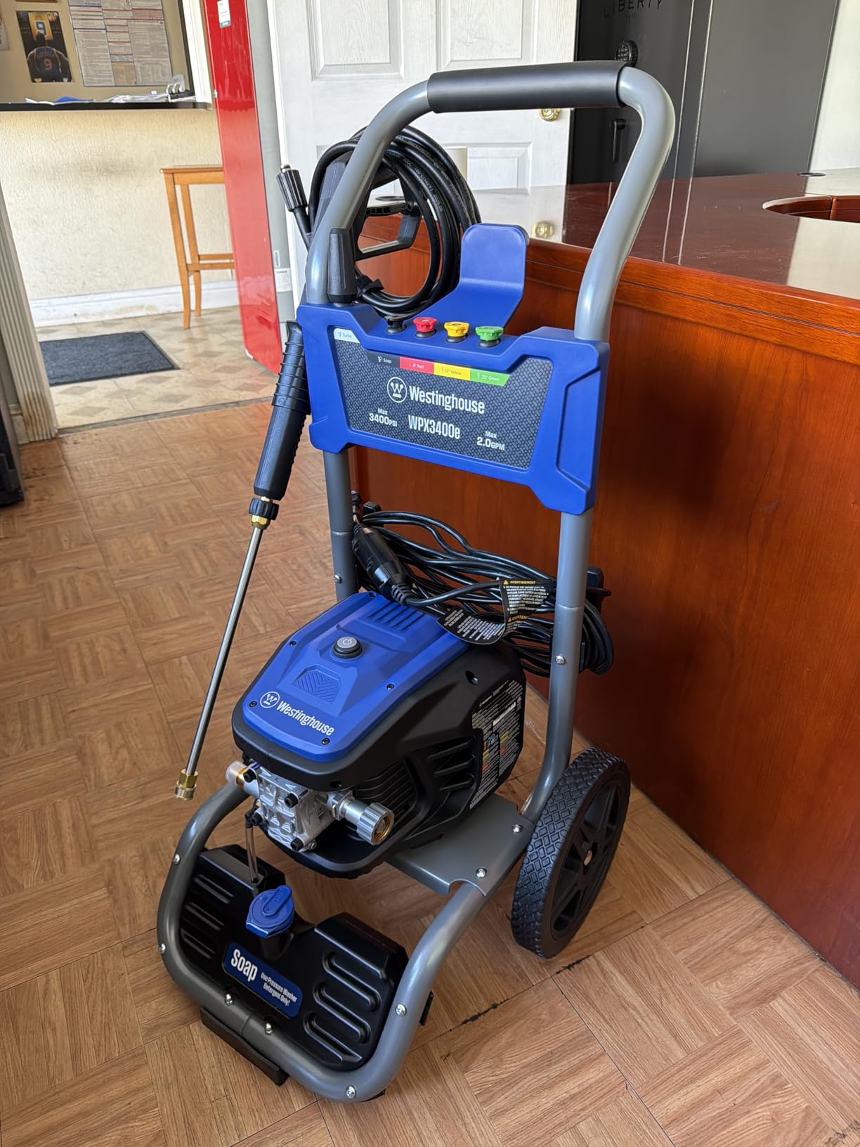 Westinghouse WPX3400e Electric Pressure Washer, 3400 Max PSI and 2.0 Max GPM, Brushless Motor, Onboard Soap Tank, Spray Gun and Wand, 5 Nozzle Set, for Cars/Fences/Driveways/Homes/Patios/Furniture customer photo 2