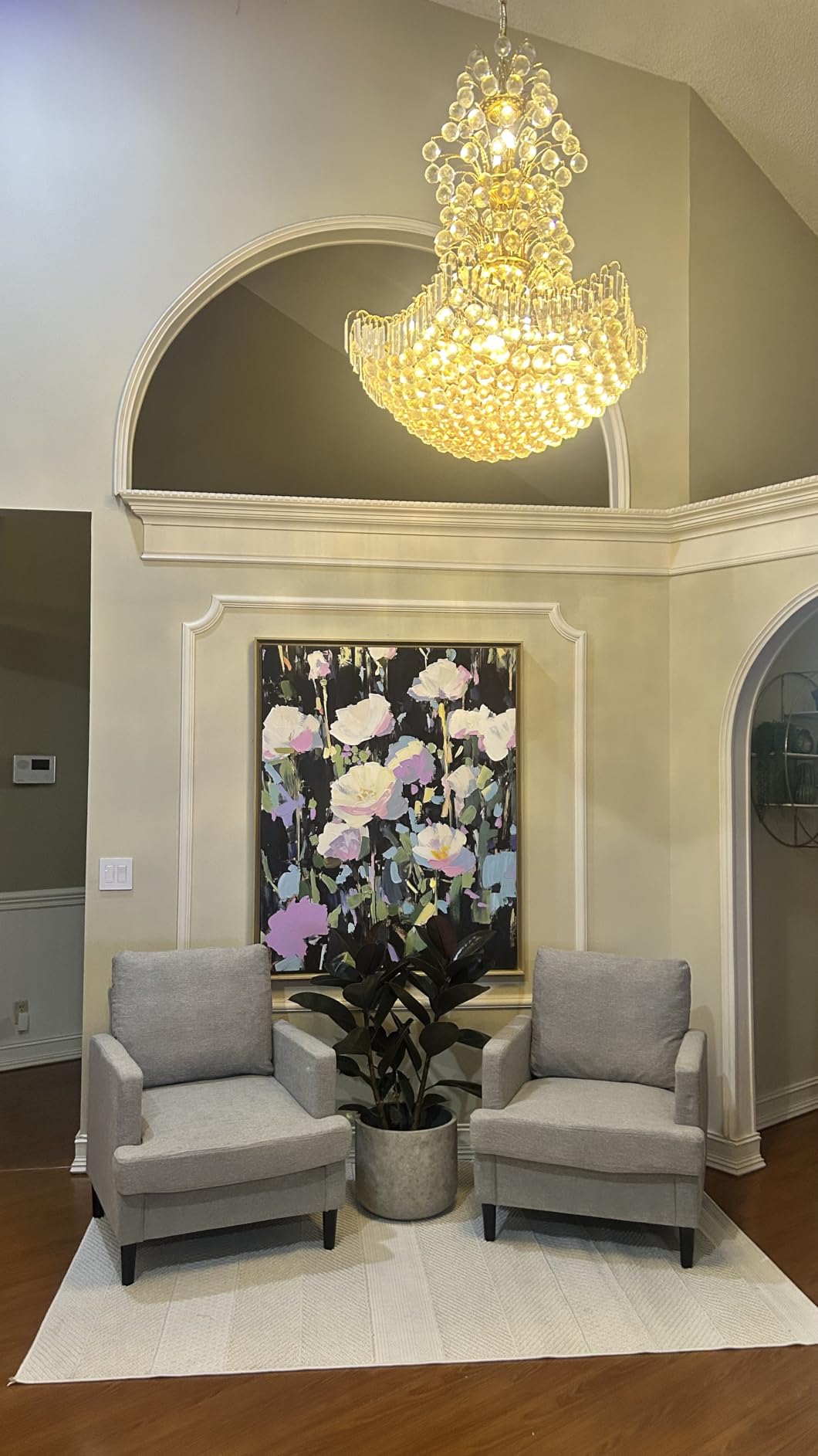 Mid-Century Accent Chair, Modern Linen Fabric Armchair for Living Room, Comfy Upholstered Reading Accent Chairs for Bedroom, Single Sofa Chair with Wood Legs (Light Grey, 1 Pack) customer photo 2